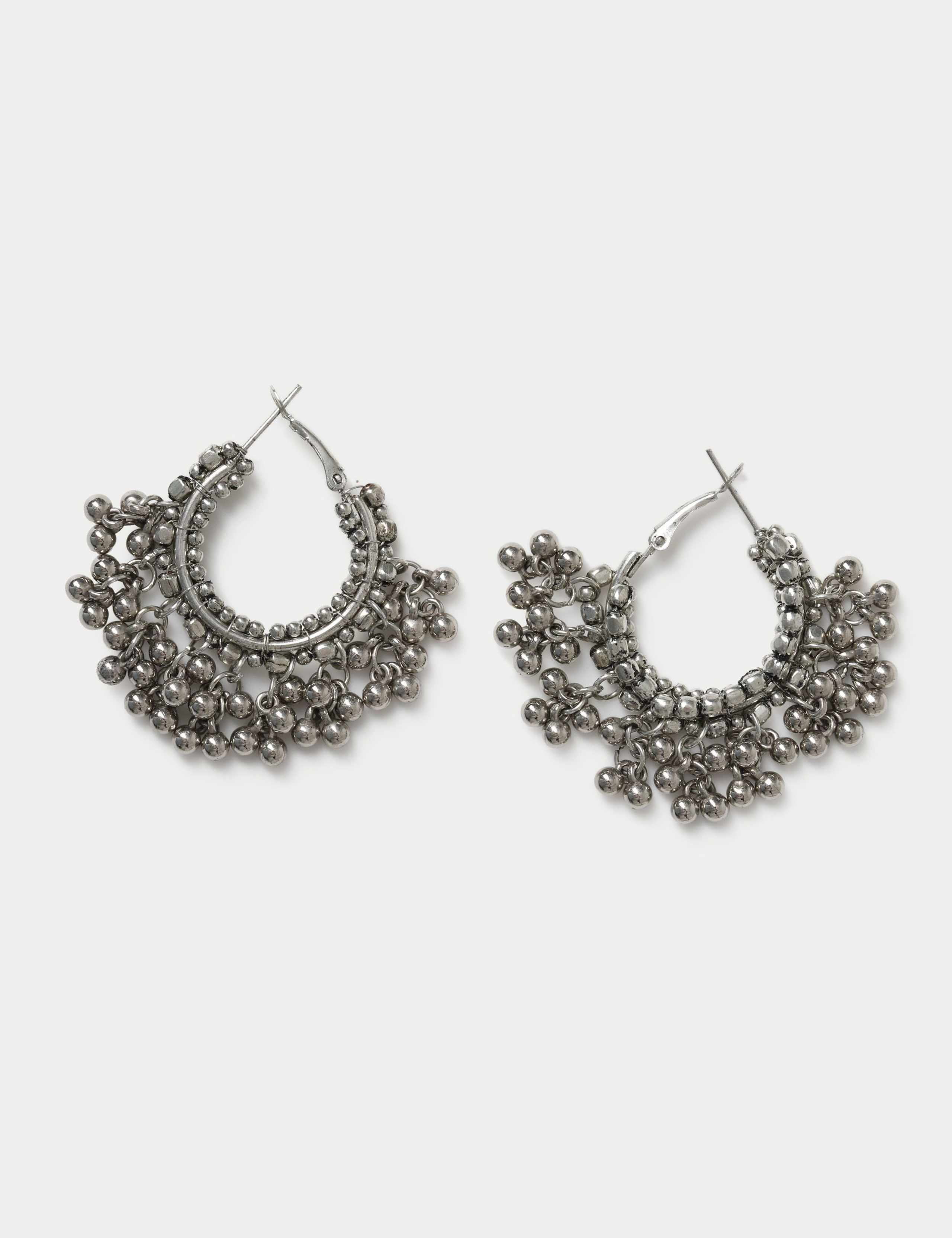 Chunky Beaded Hoop Earrings 2 of 2