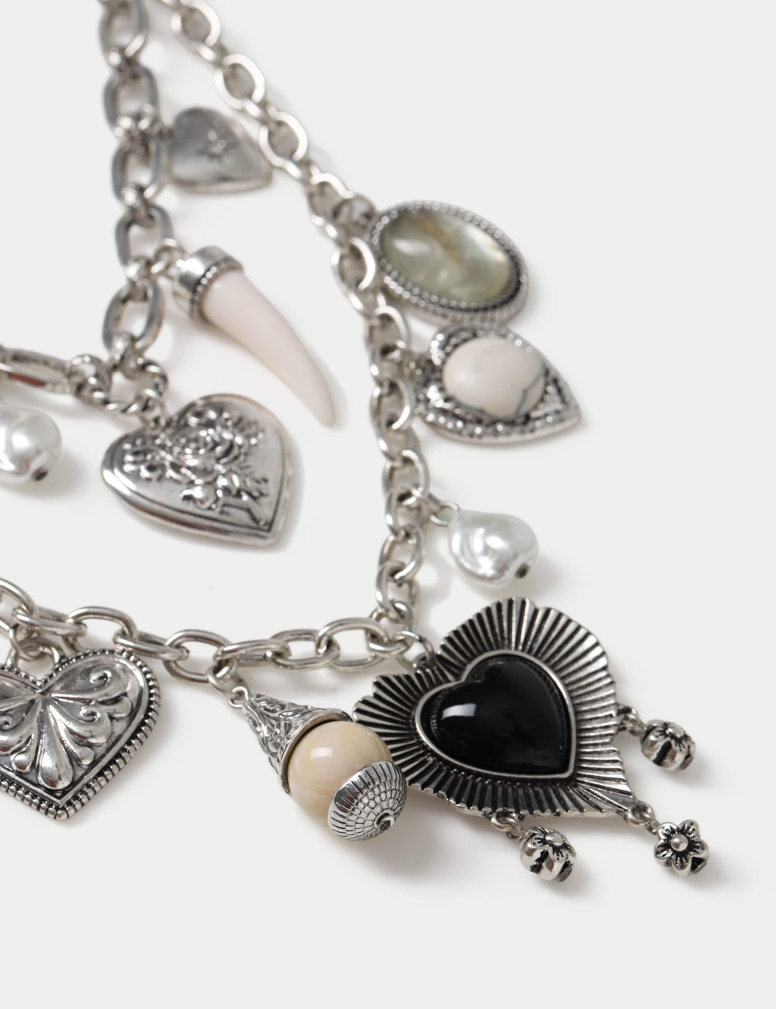 Heart Multi Row Charm Necklace 2 of 3