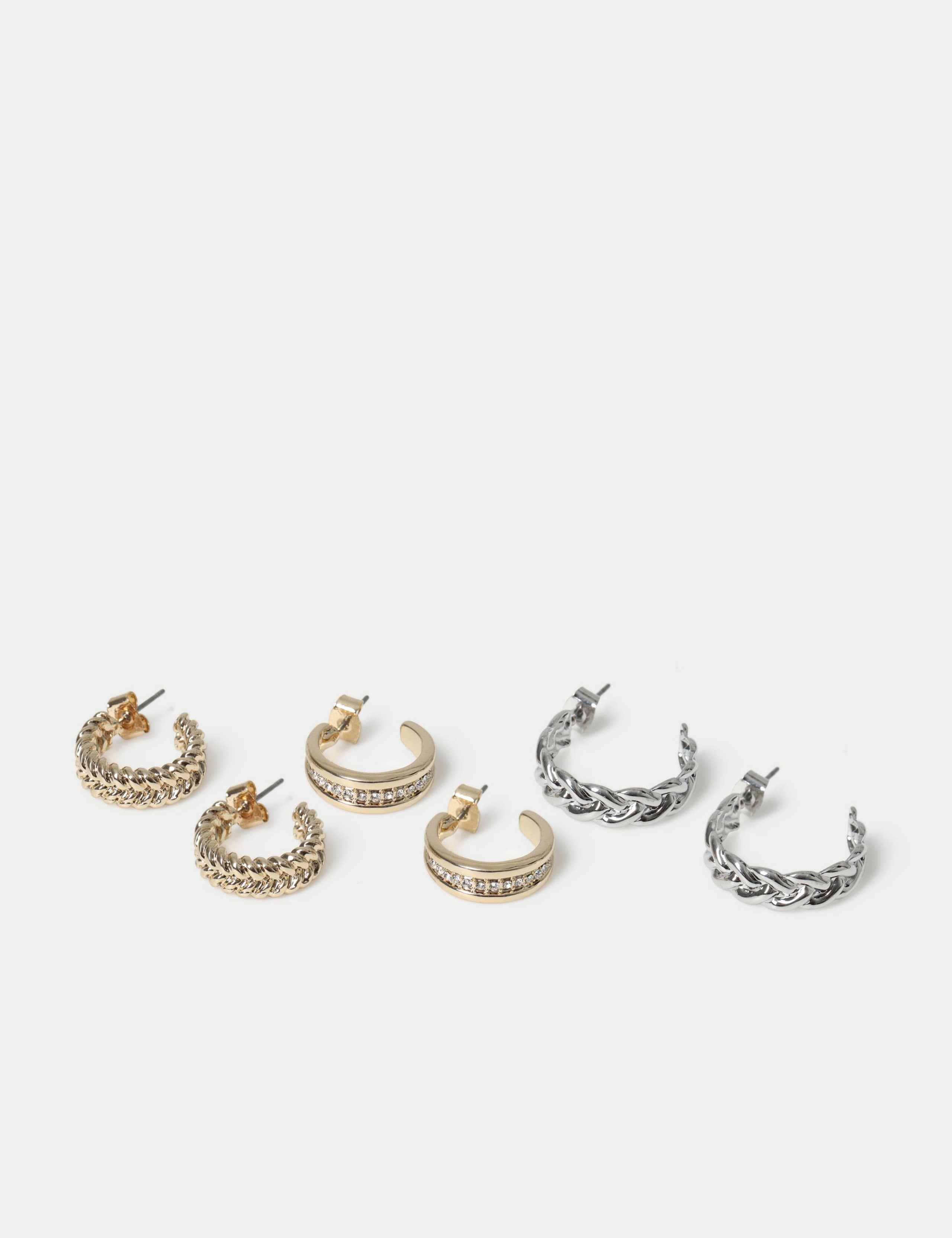 3 Pack Mixed Hoop Earrings 2 of 2