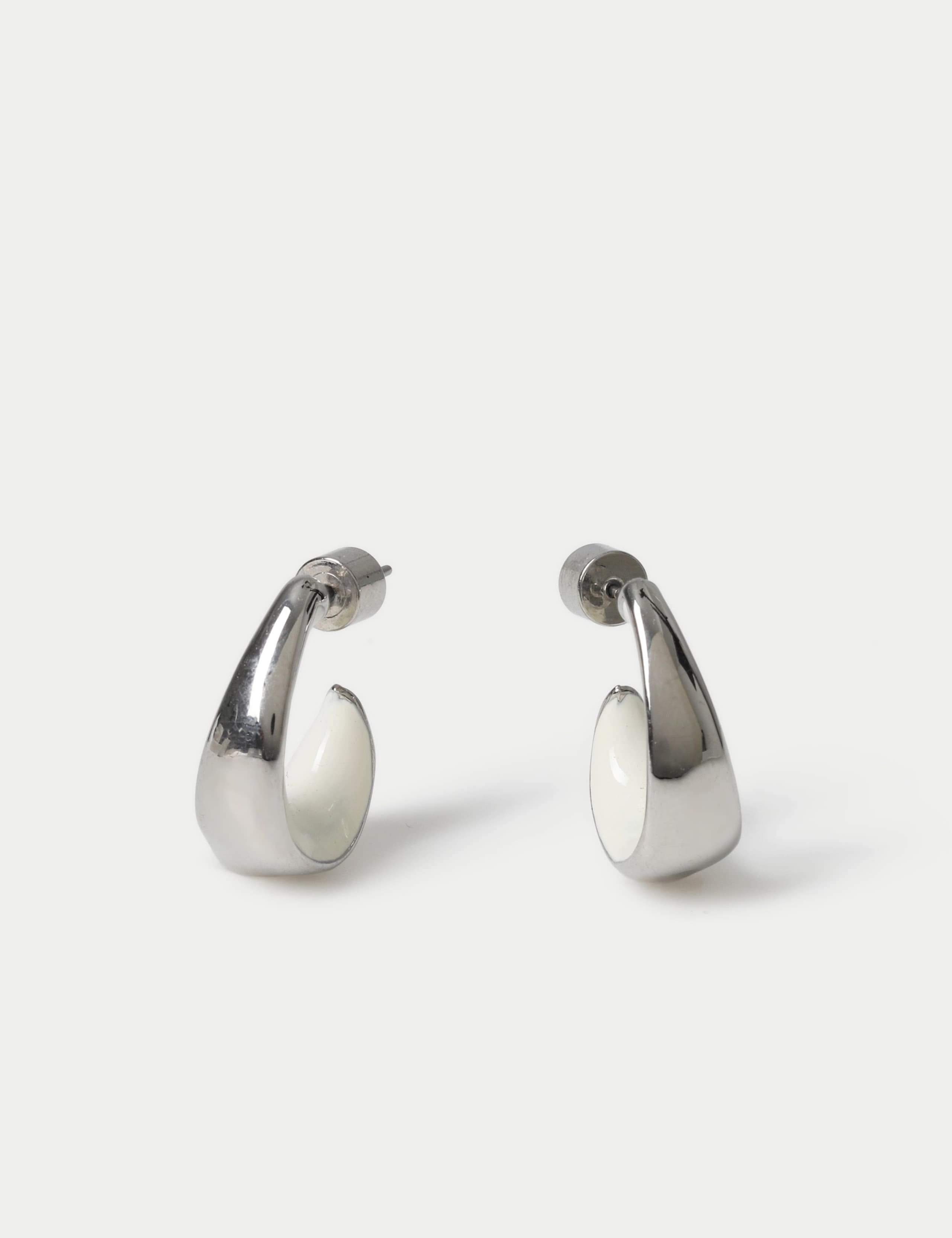 Enamel Inlay Hoop Earrings 1 of 2