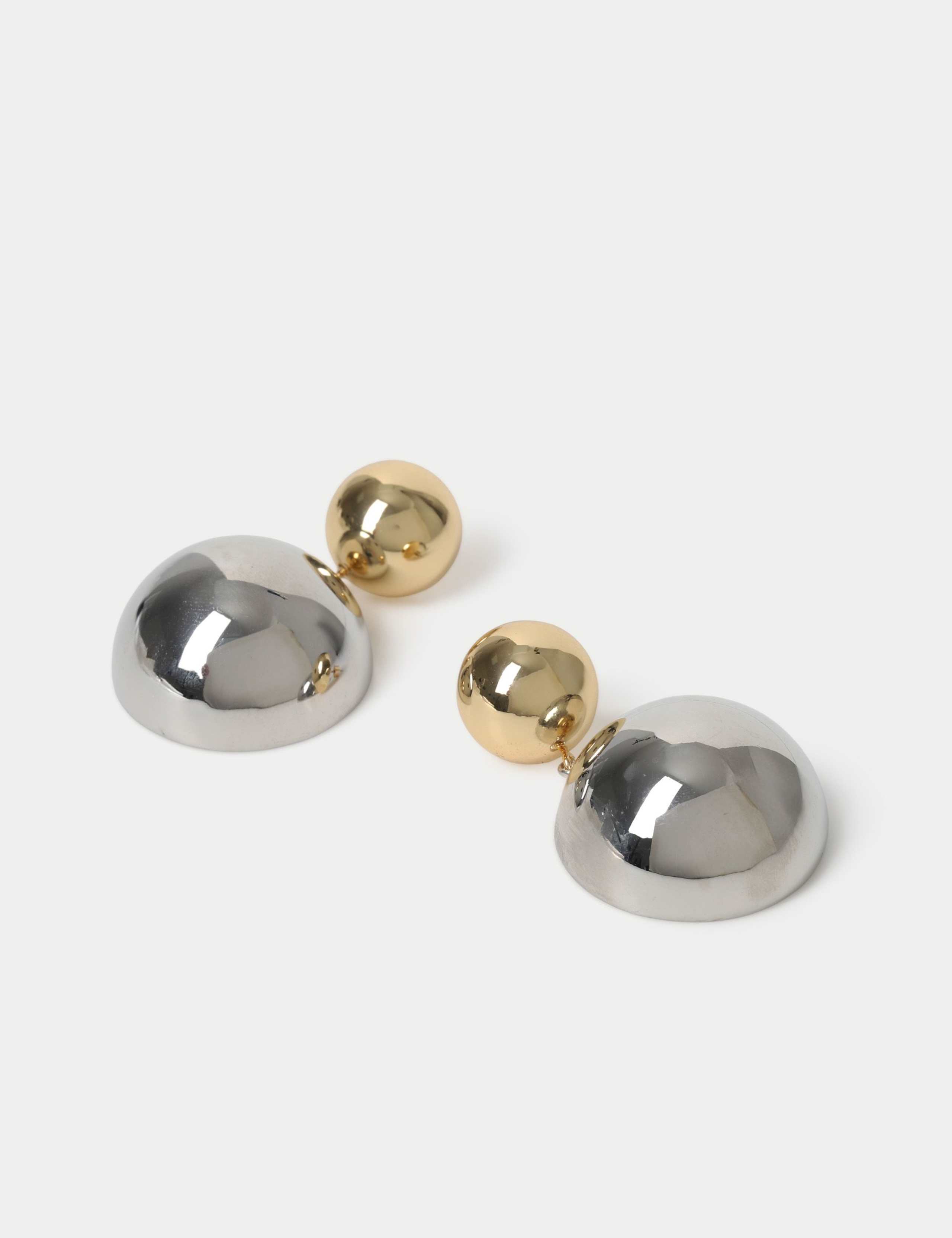 Mixed Metal Sphere Drop Earrings 2 of 2