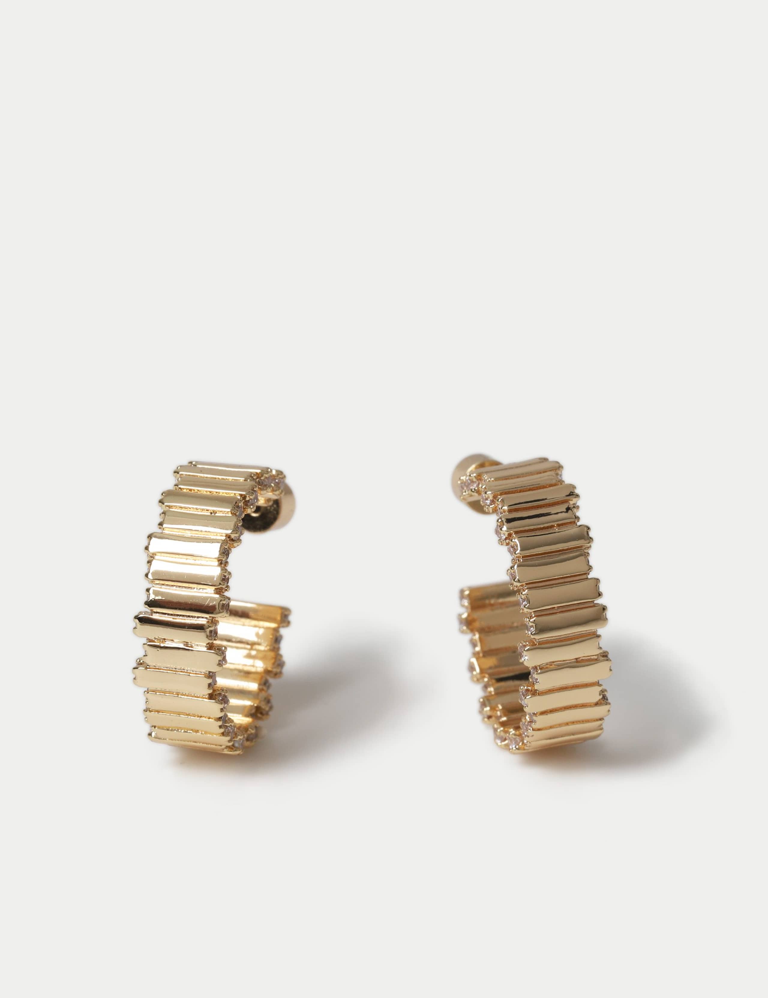 14ct Gold Plated Hoop Earrings 1 of 2