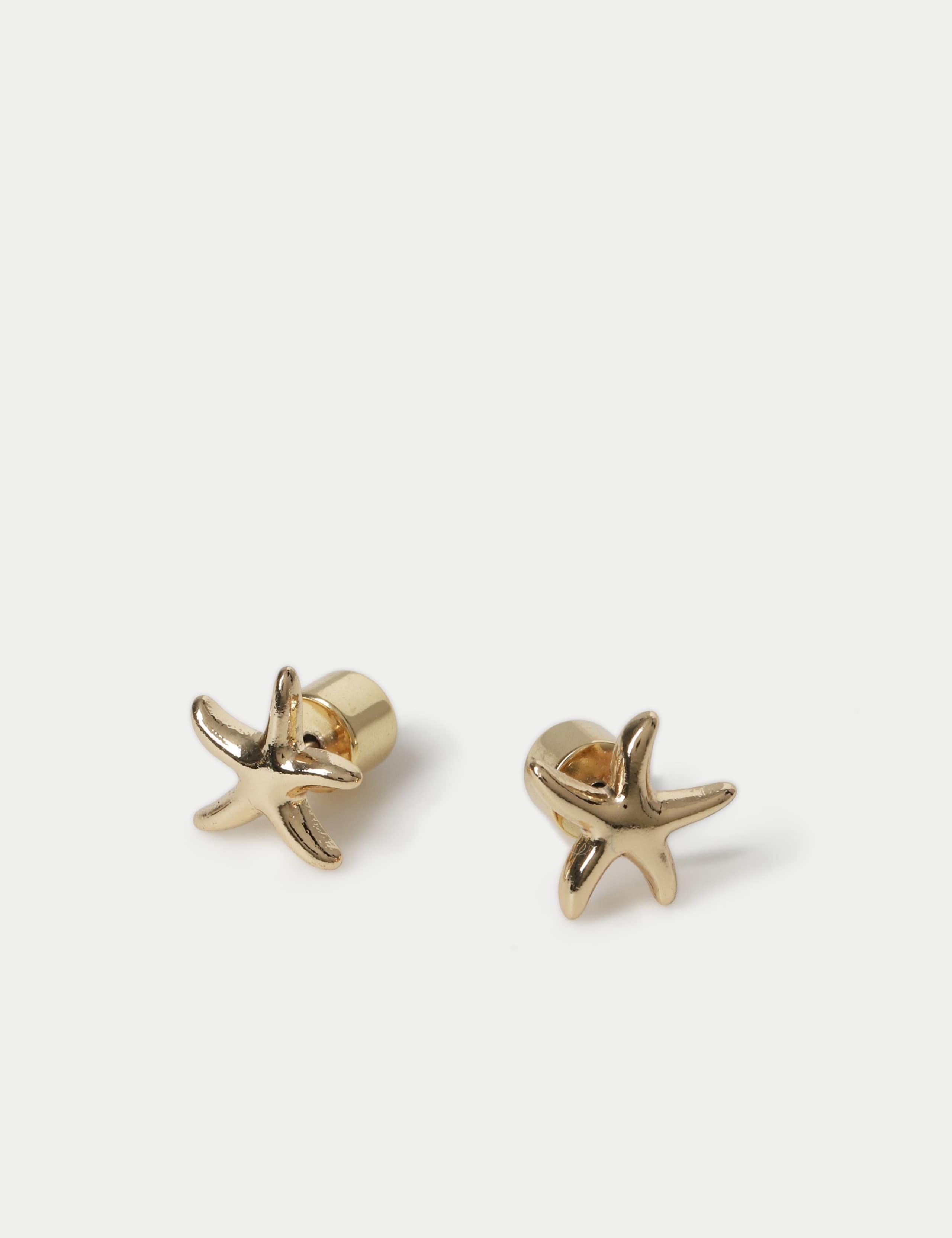 14ct Gold Plated Starfish Stud Earrings 2 of 2