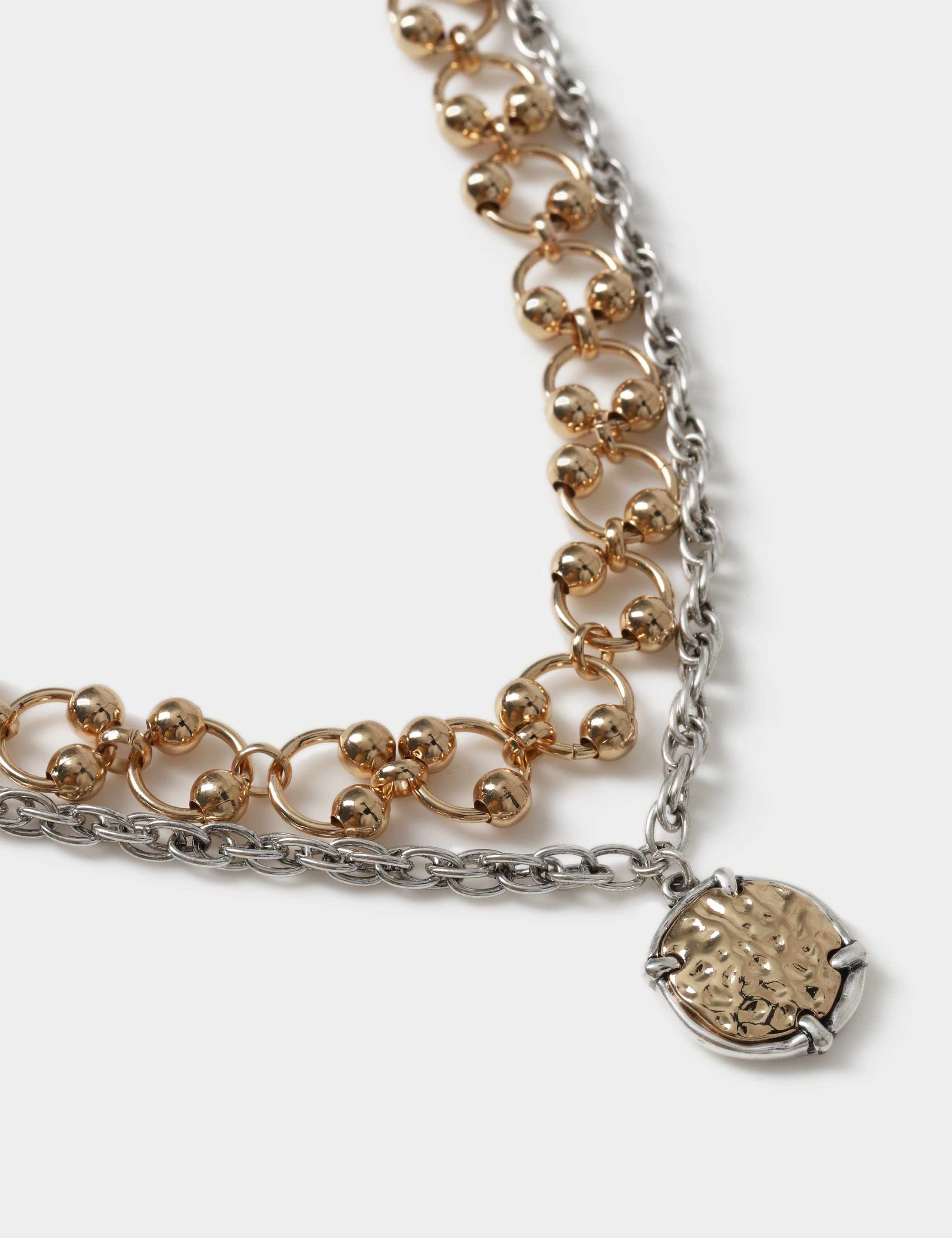 Pendant Chain Mixed Metal Necklace 2 of 2