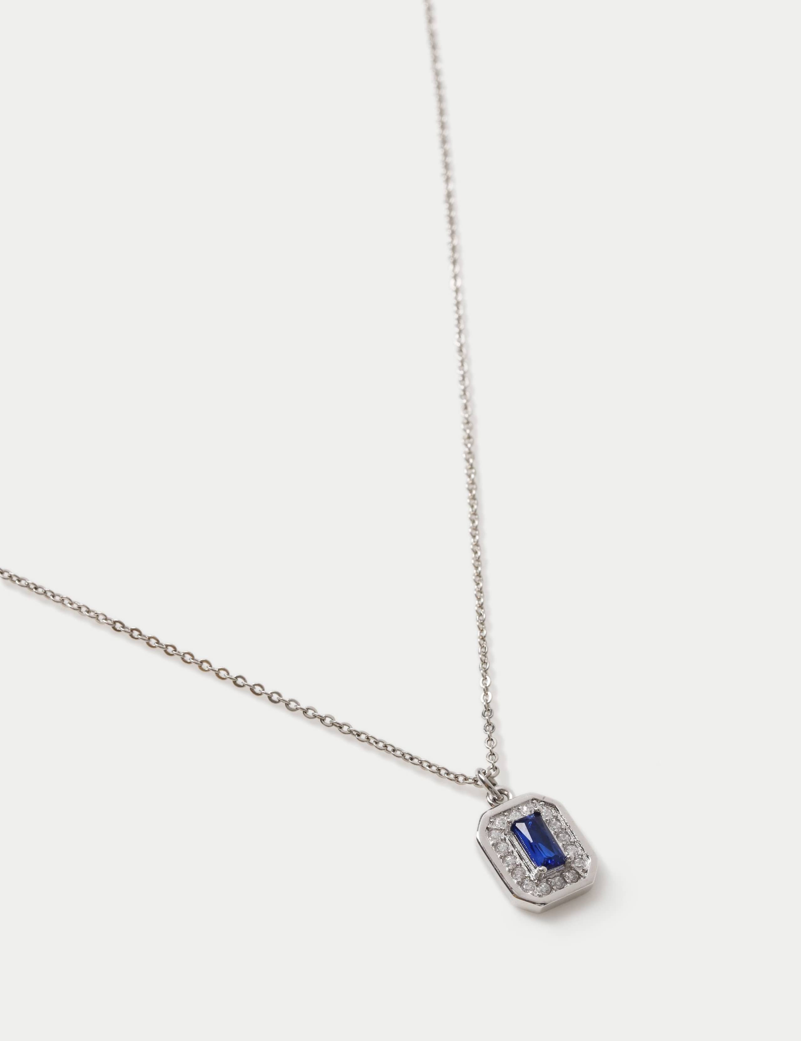 Platinum Plated Rectangle Necklace 2 of 2