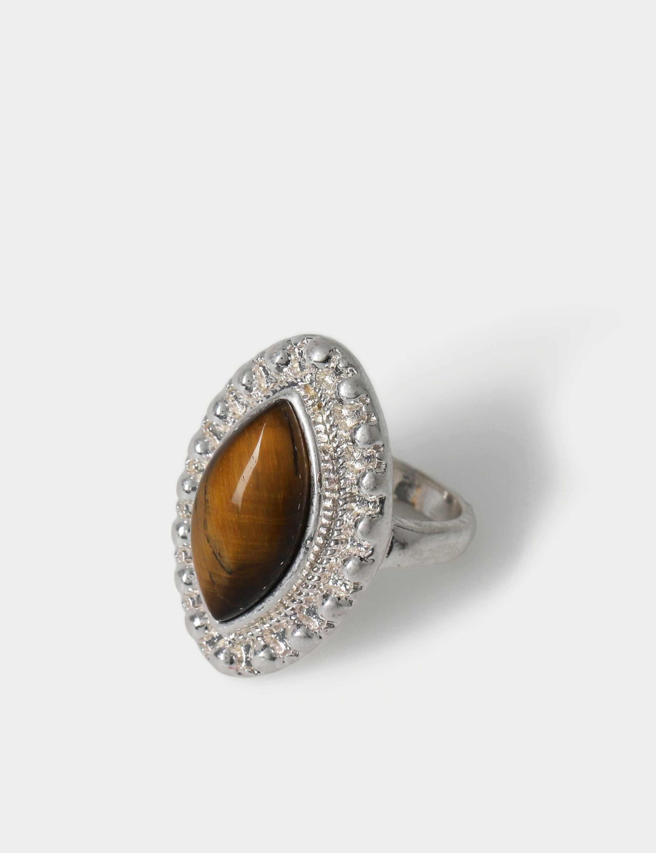 Natural Stone Diamond Shape Ring 1 of 2