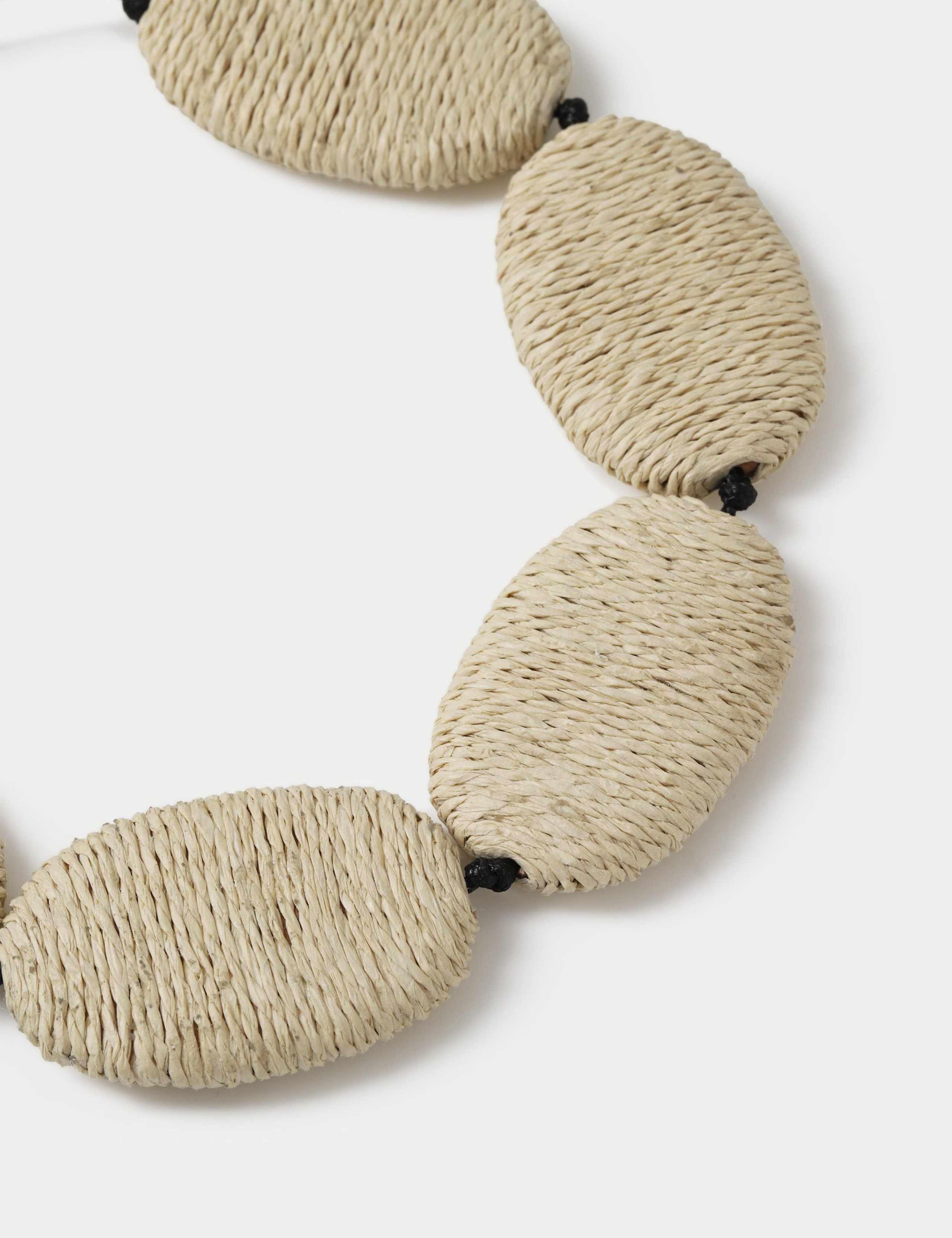 Raffia Oval Wrapped Necklace 2 of 2