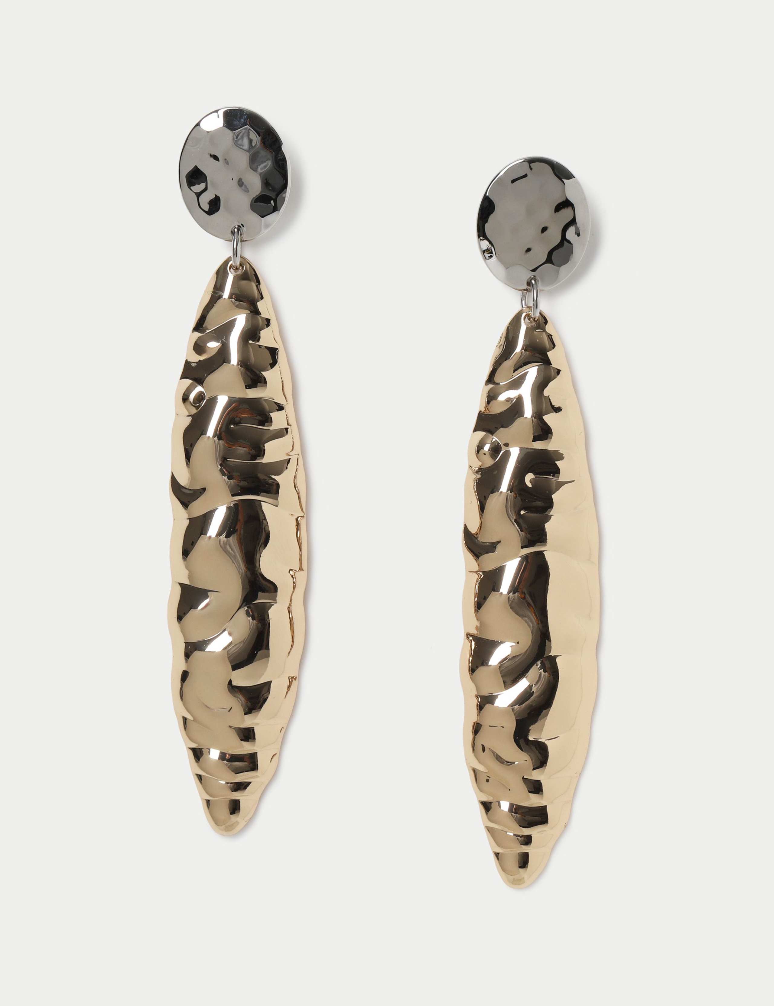 Textured Mixed Metal Skinny Earrings 1 of 2