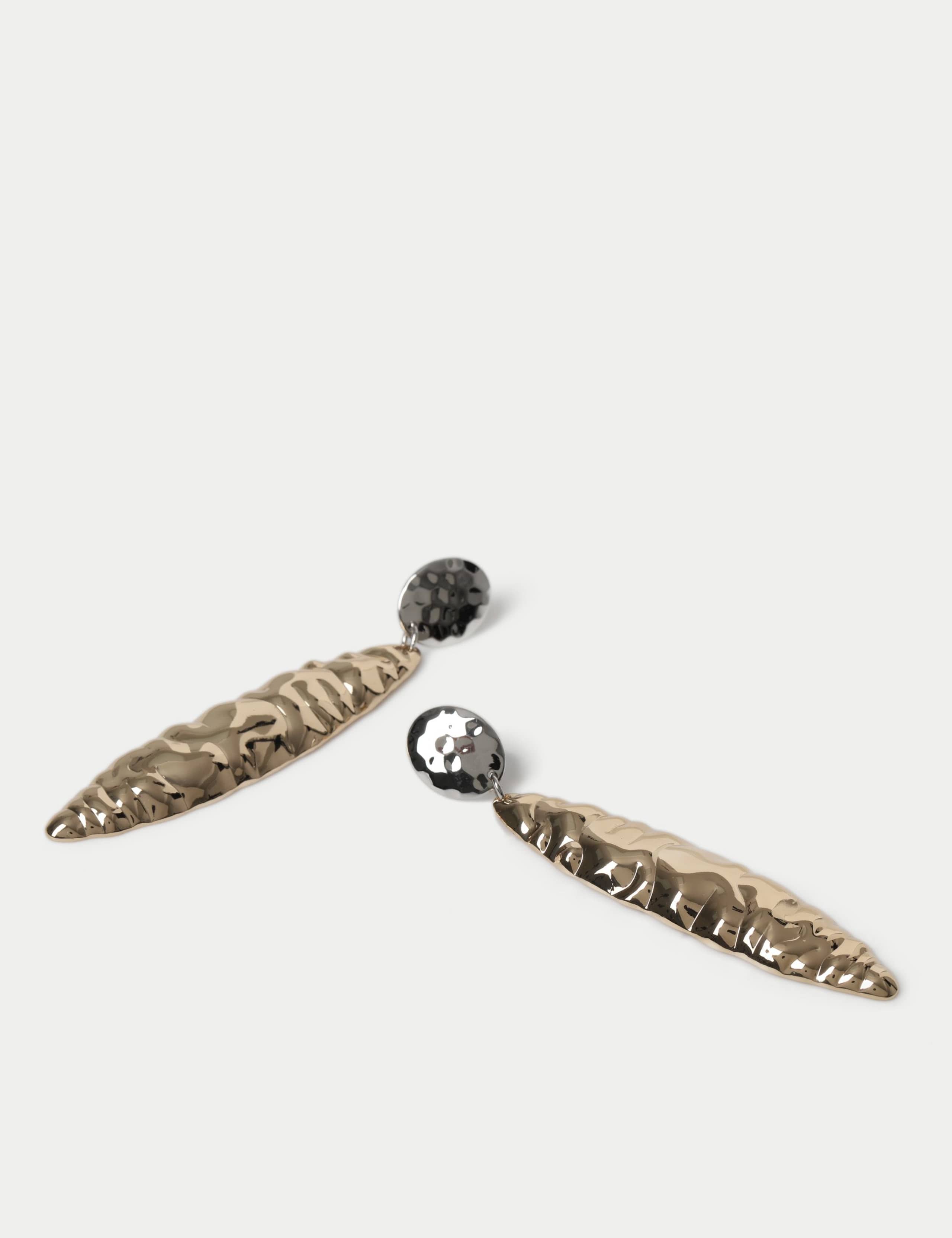 Textured Mixed Metal Skinny Earrings 2 of 2