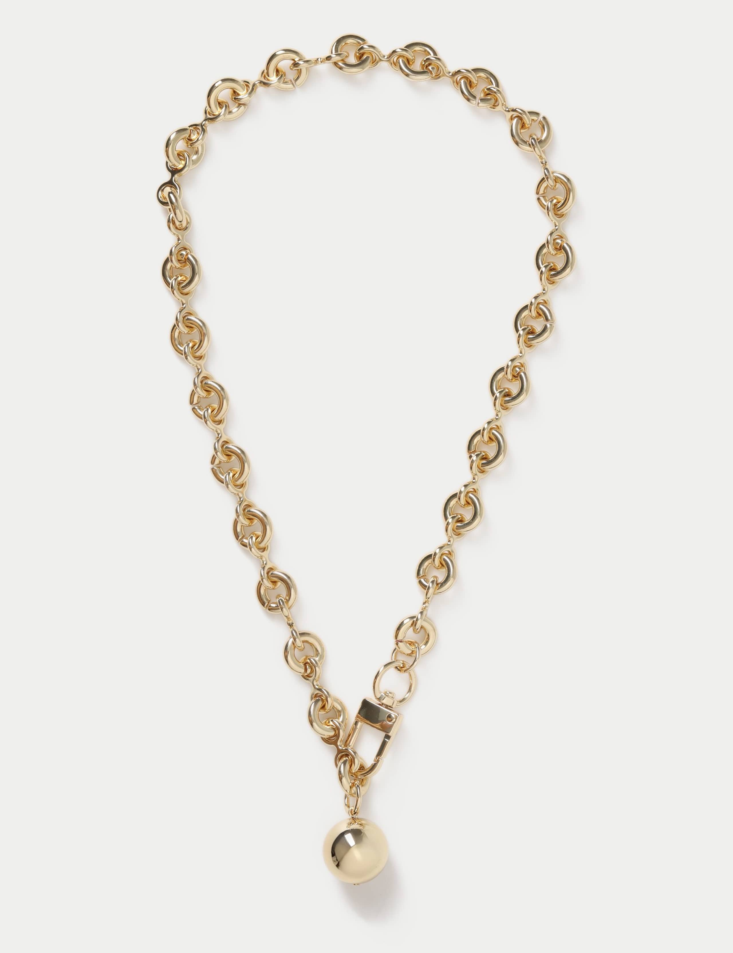 Brass Circle Link Y-Necklace 1 of 2