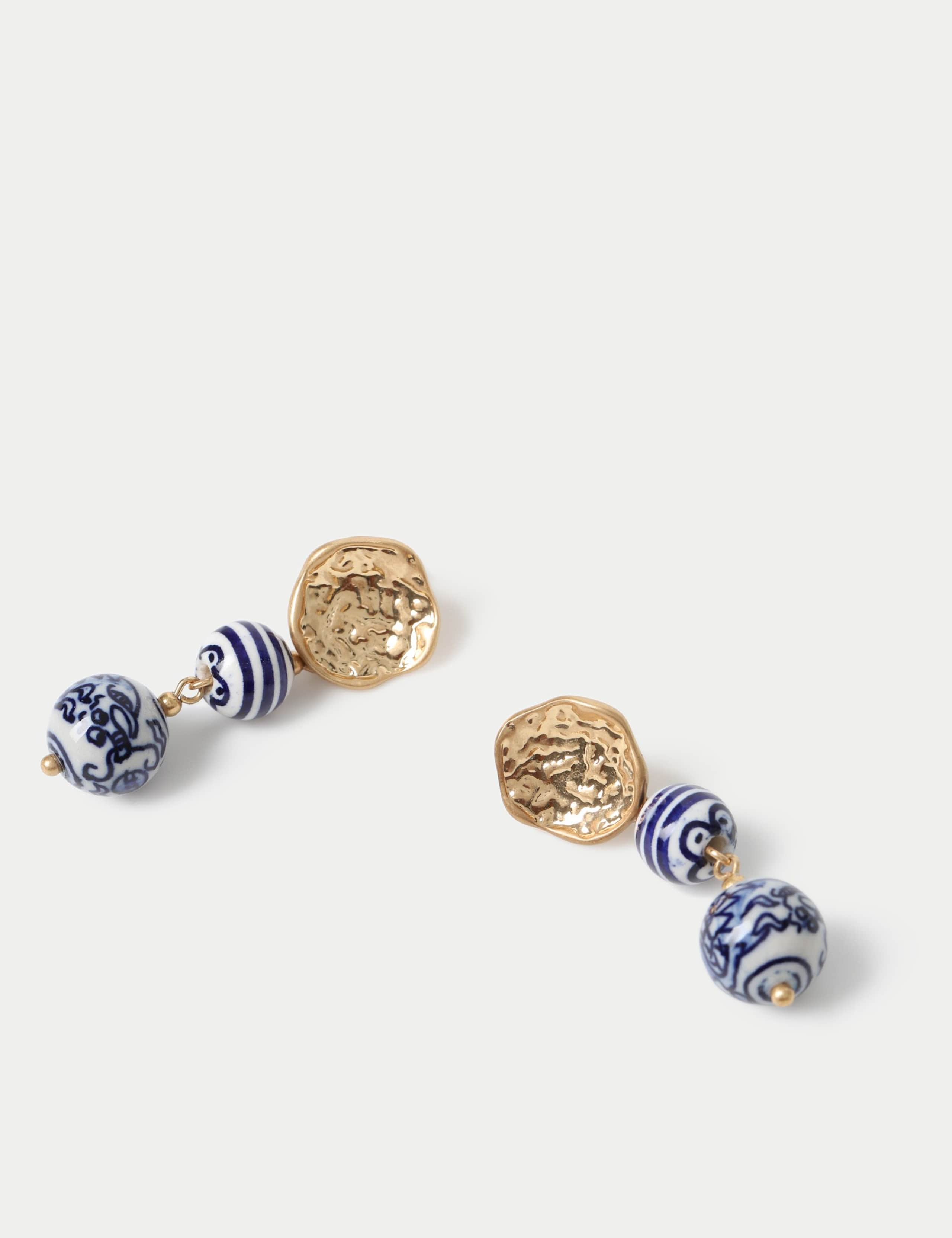 Ceramic Double Bead Drop Earrings 2 of 2