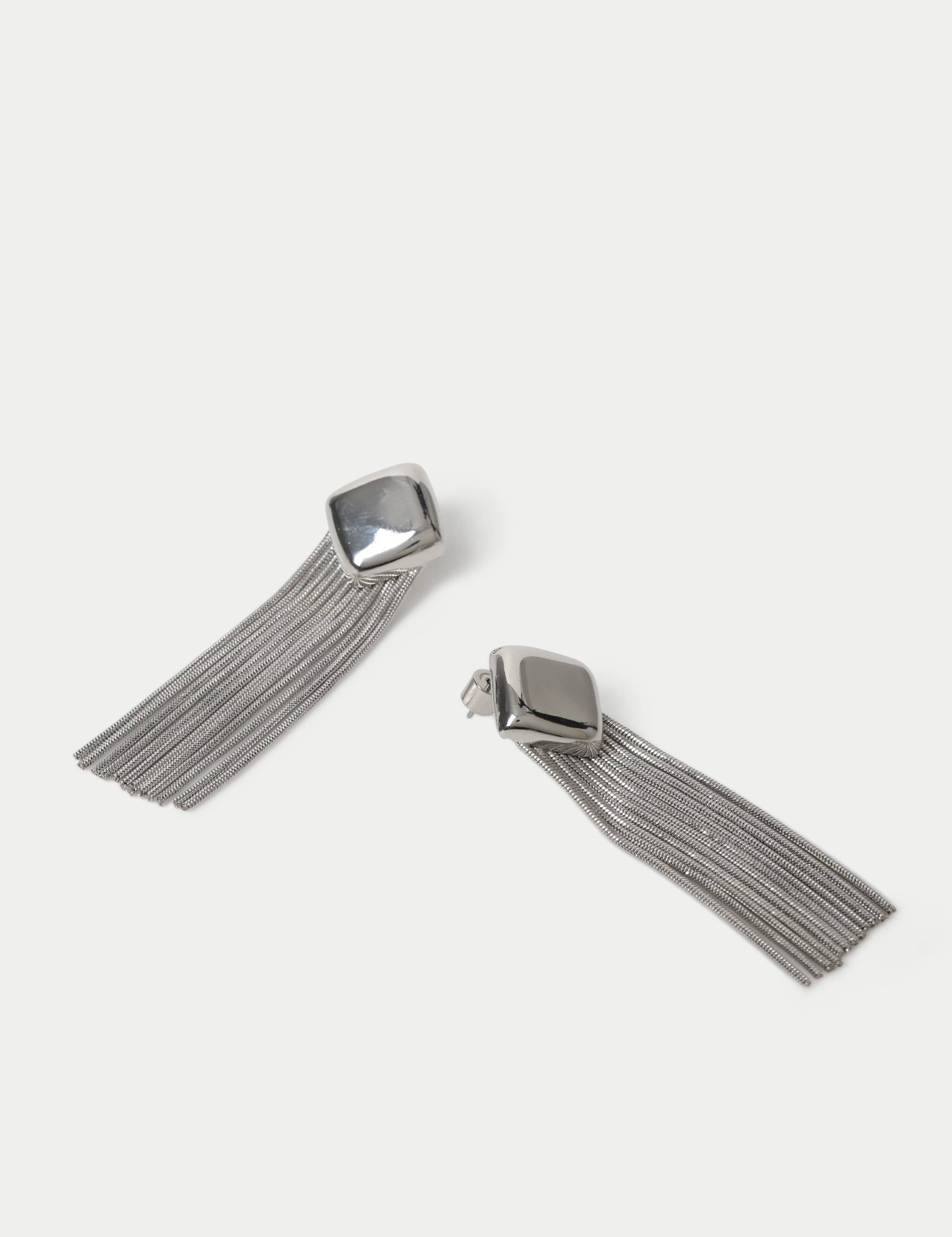 Diamond Shape Fringe Earrings 2 of 2