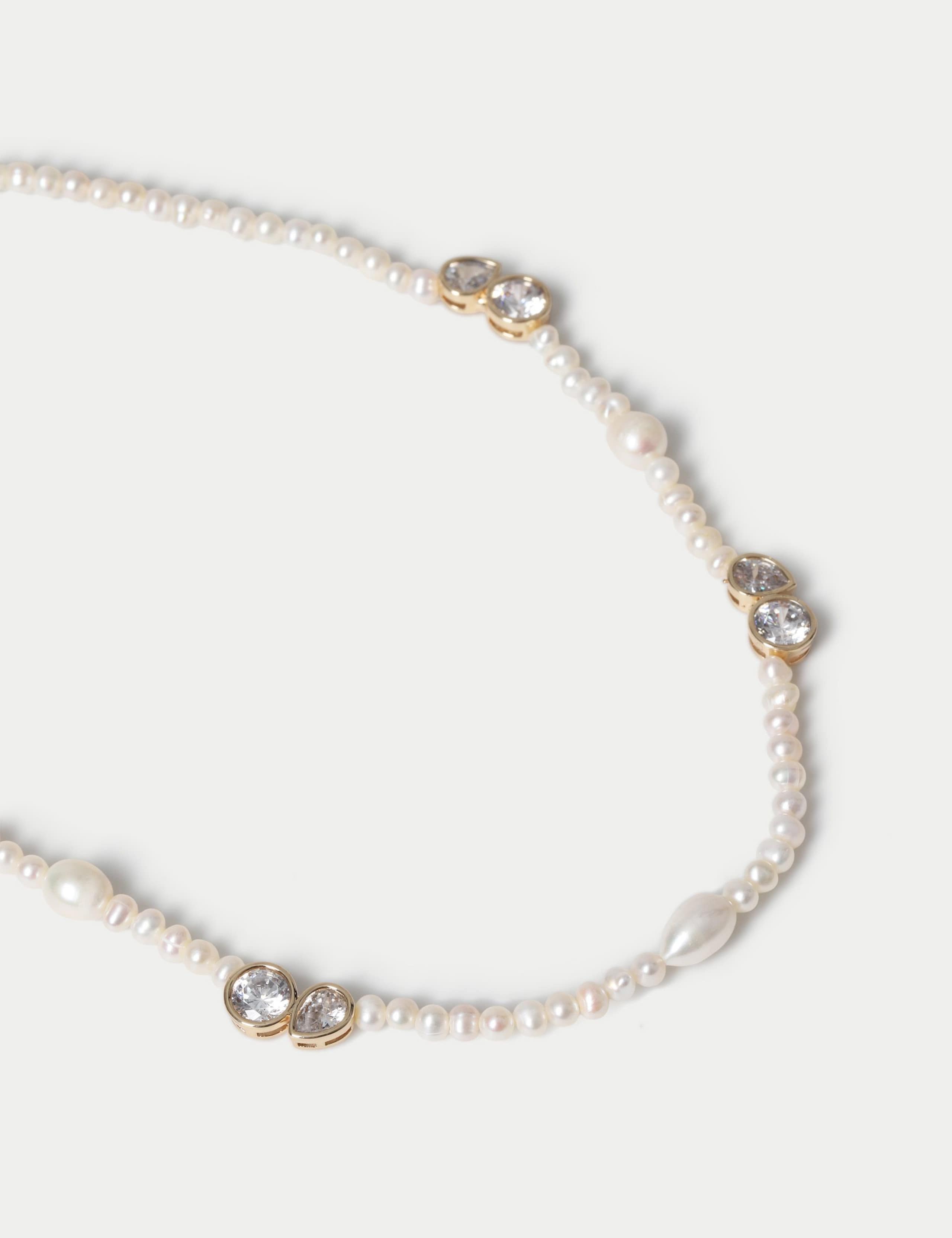 Freshwater Pearl Cubic Zirconia Necklace 2 of 2