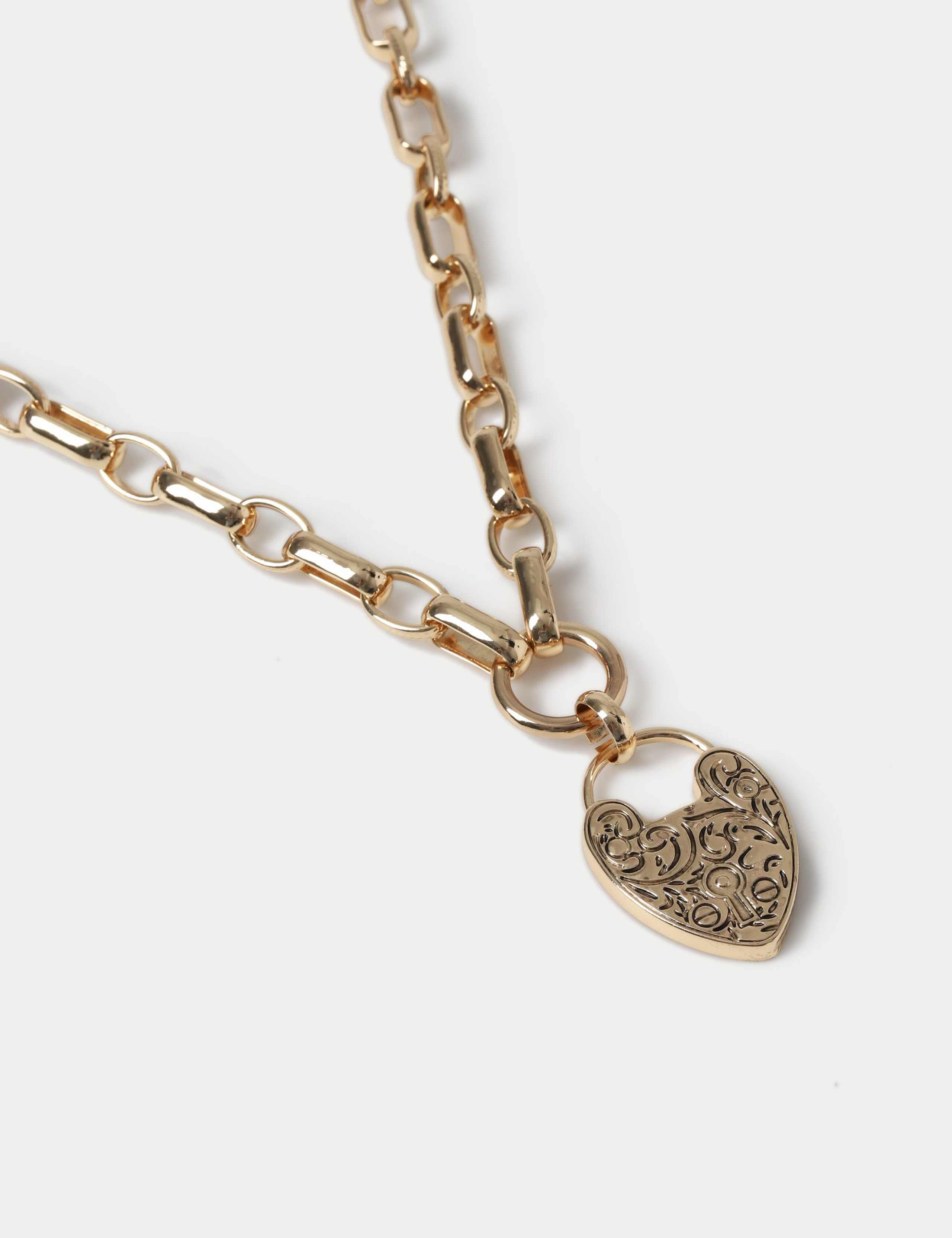 Heart Engraved Pendant Necklace 2 of 2