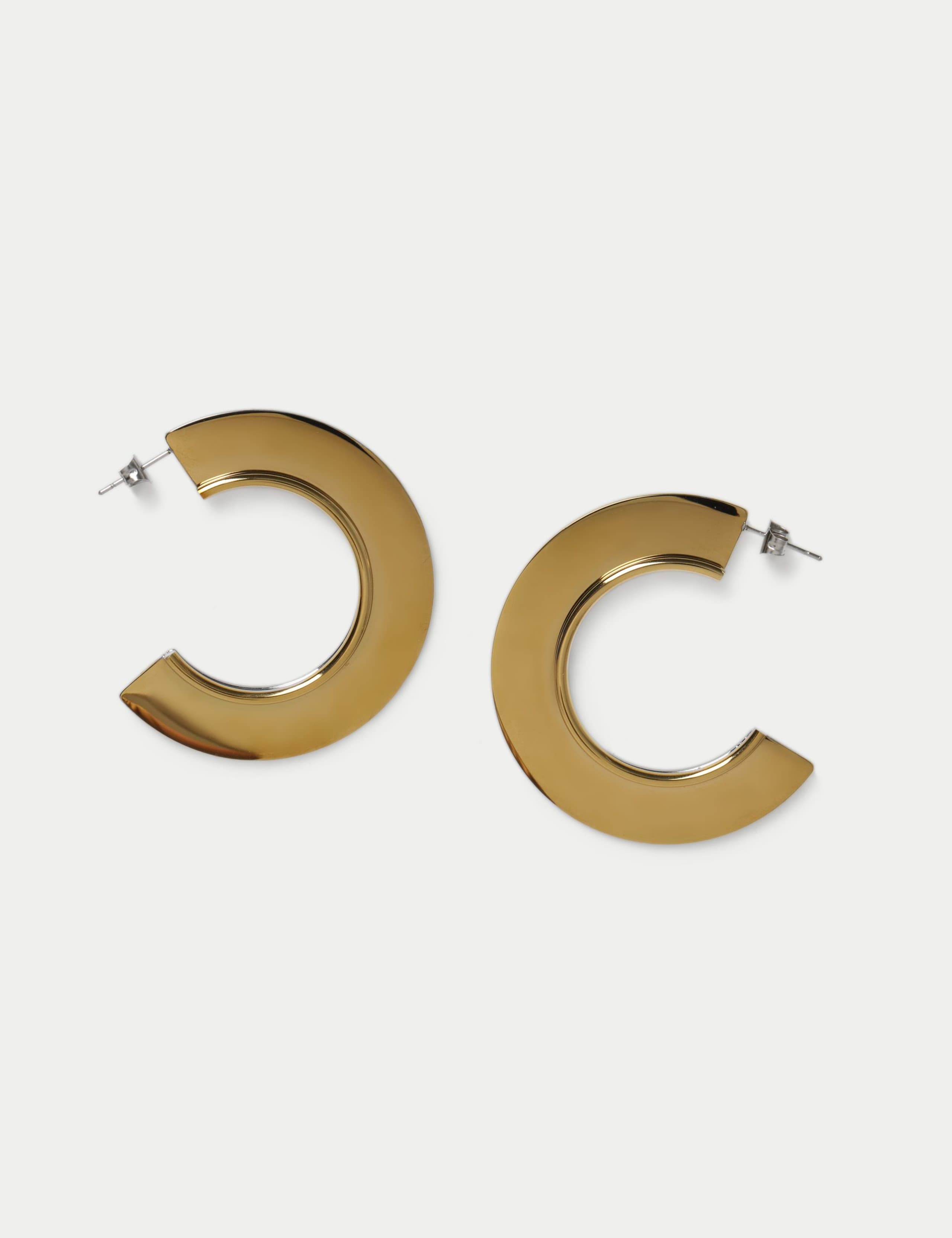 Mixed Metal Blade Hoop Earrings 1 of 2