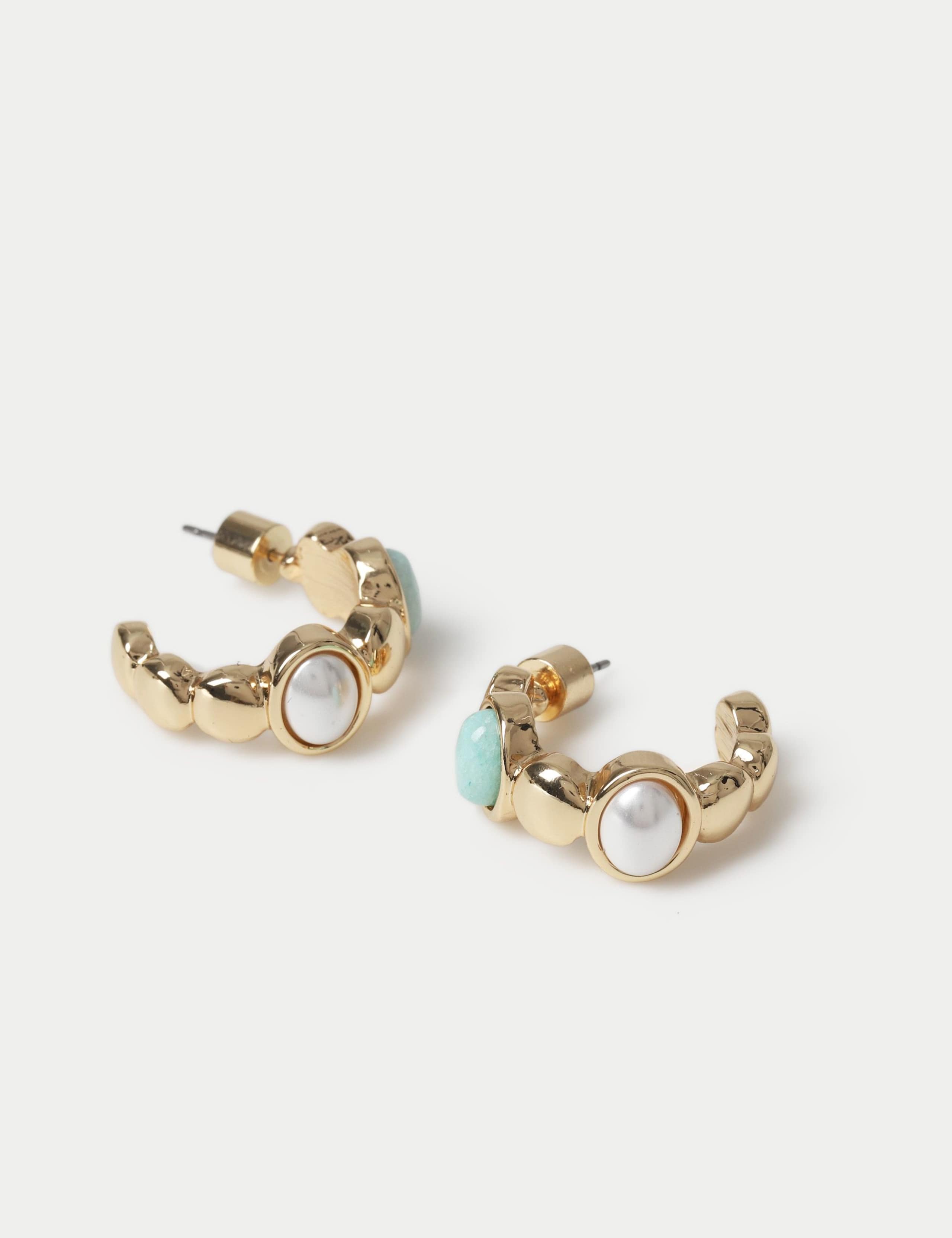 Natural Stone Hoop Earrings 2 of 2