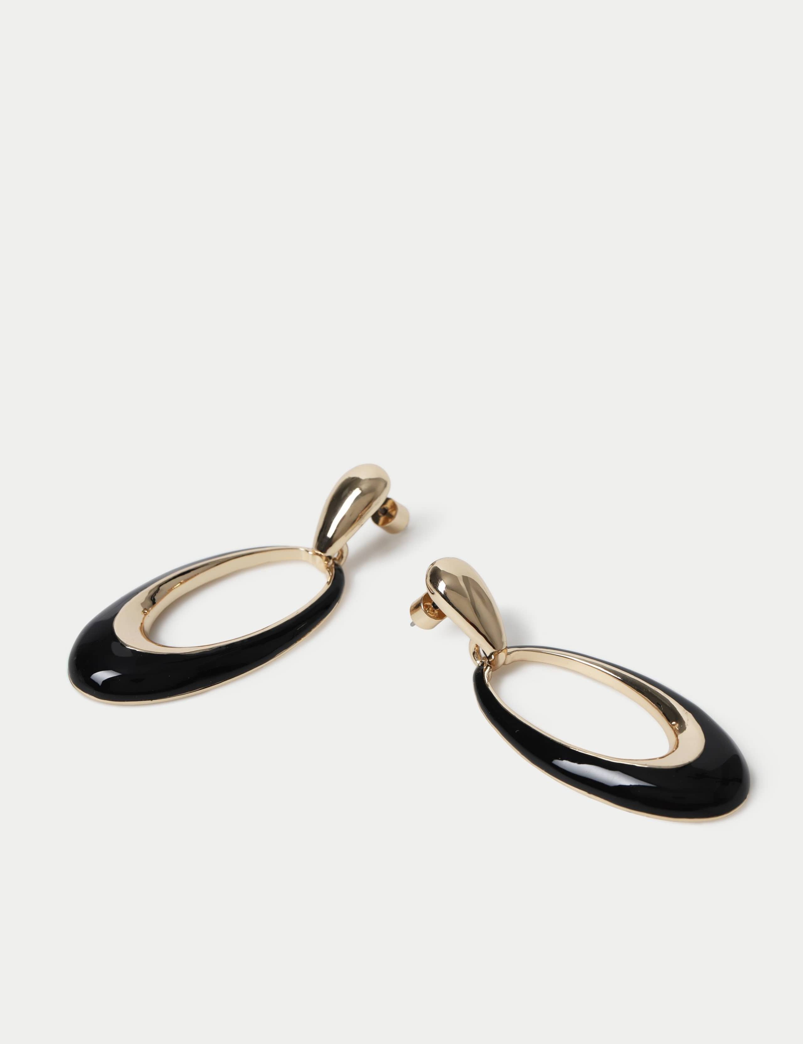 Open Drop Oval Hoop Earrings 2 of 2