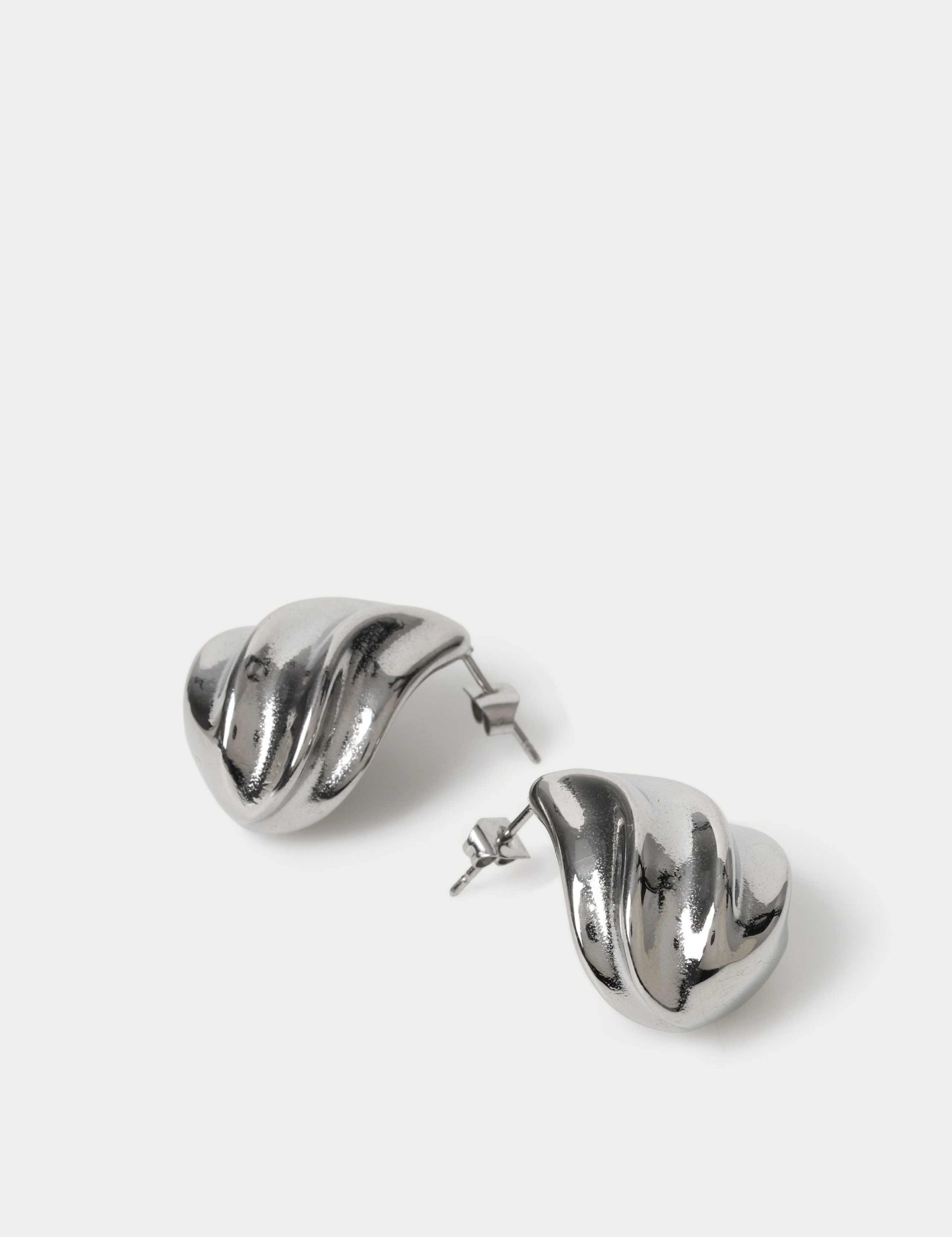 Stainless Steel Teardrop Stud Earrings 2 of 2
