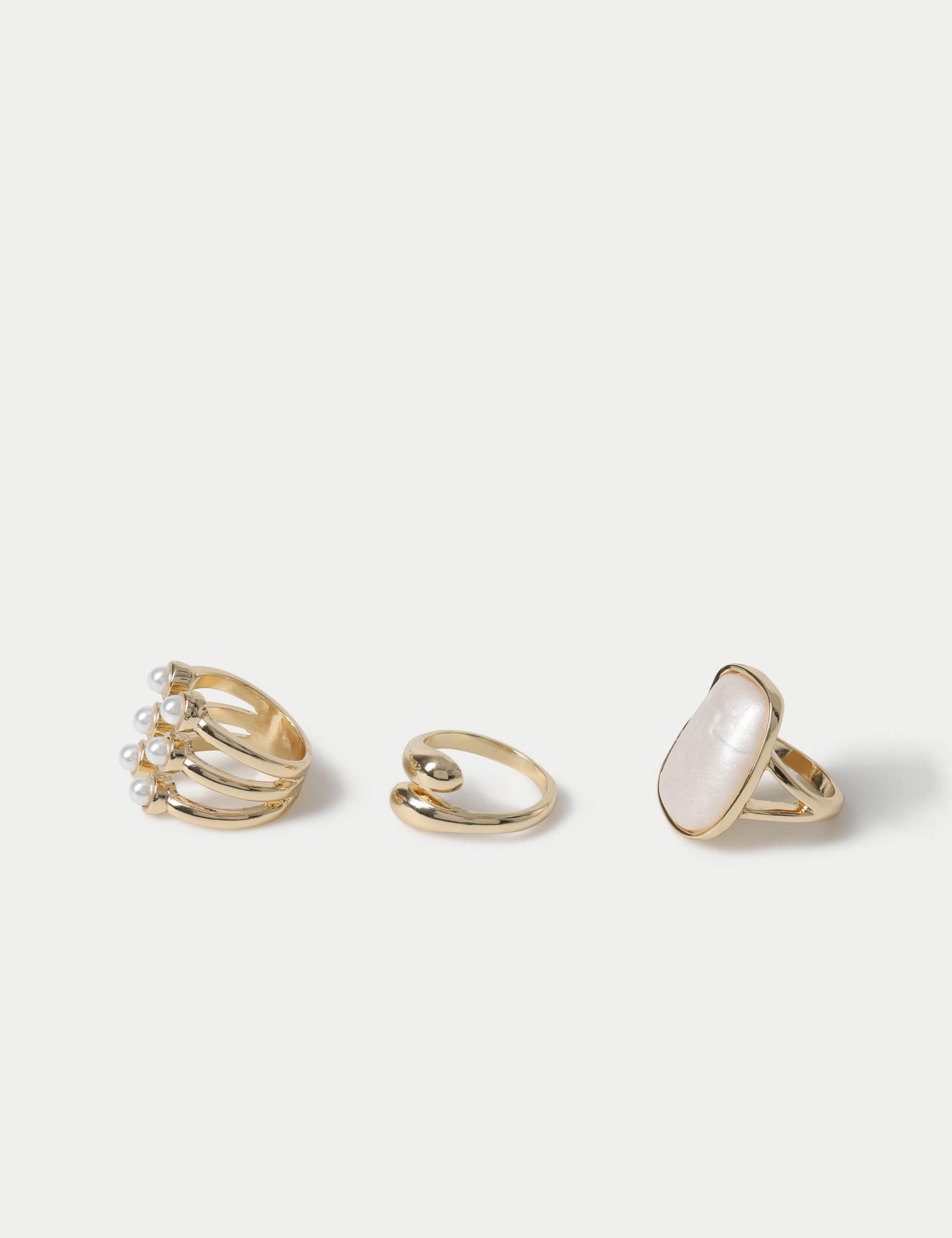 3 Pack Pearl Ring Set 2 of 2