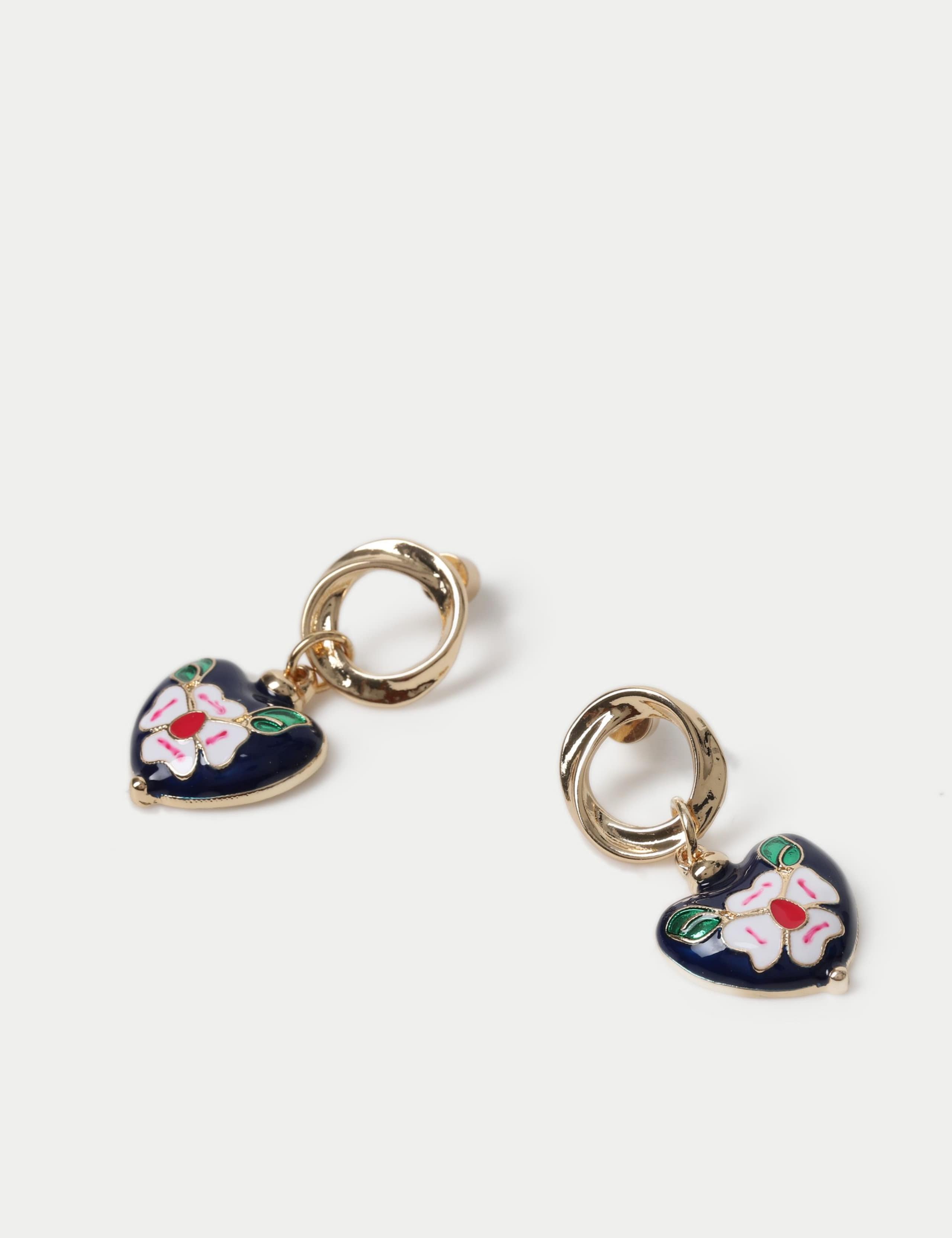 Enamel Heart Drop Earrings 2 of 2