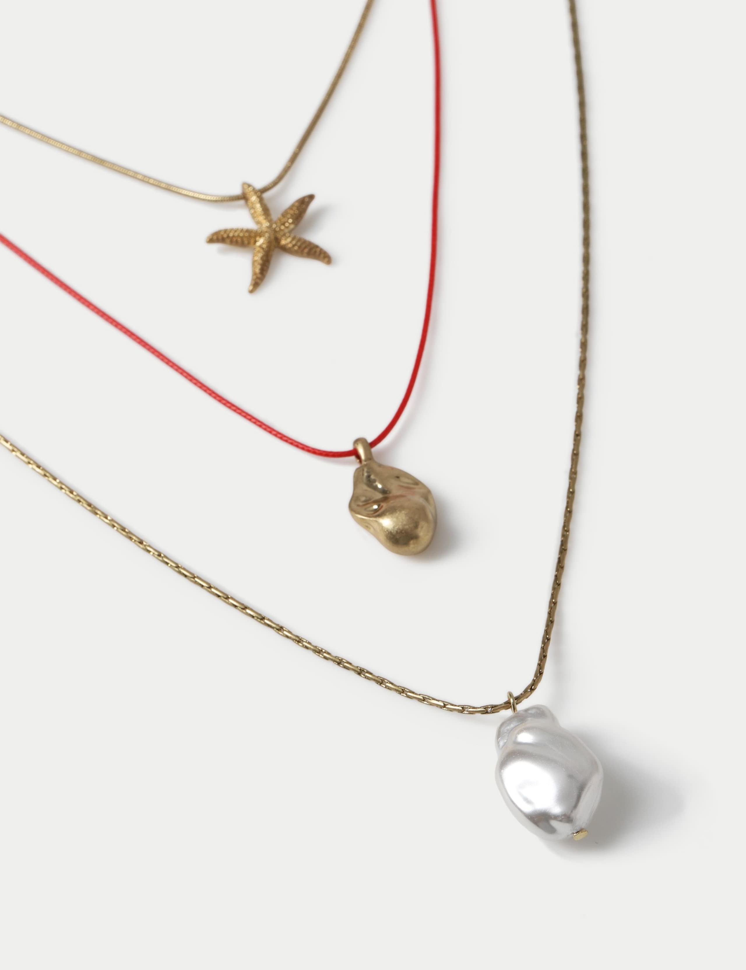 Multirow Starfish Pendant Necklace 2 of 2