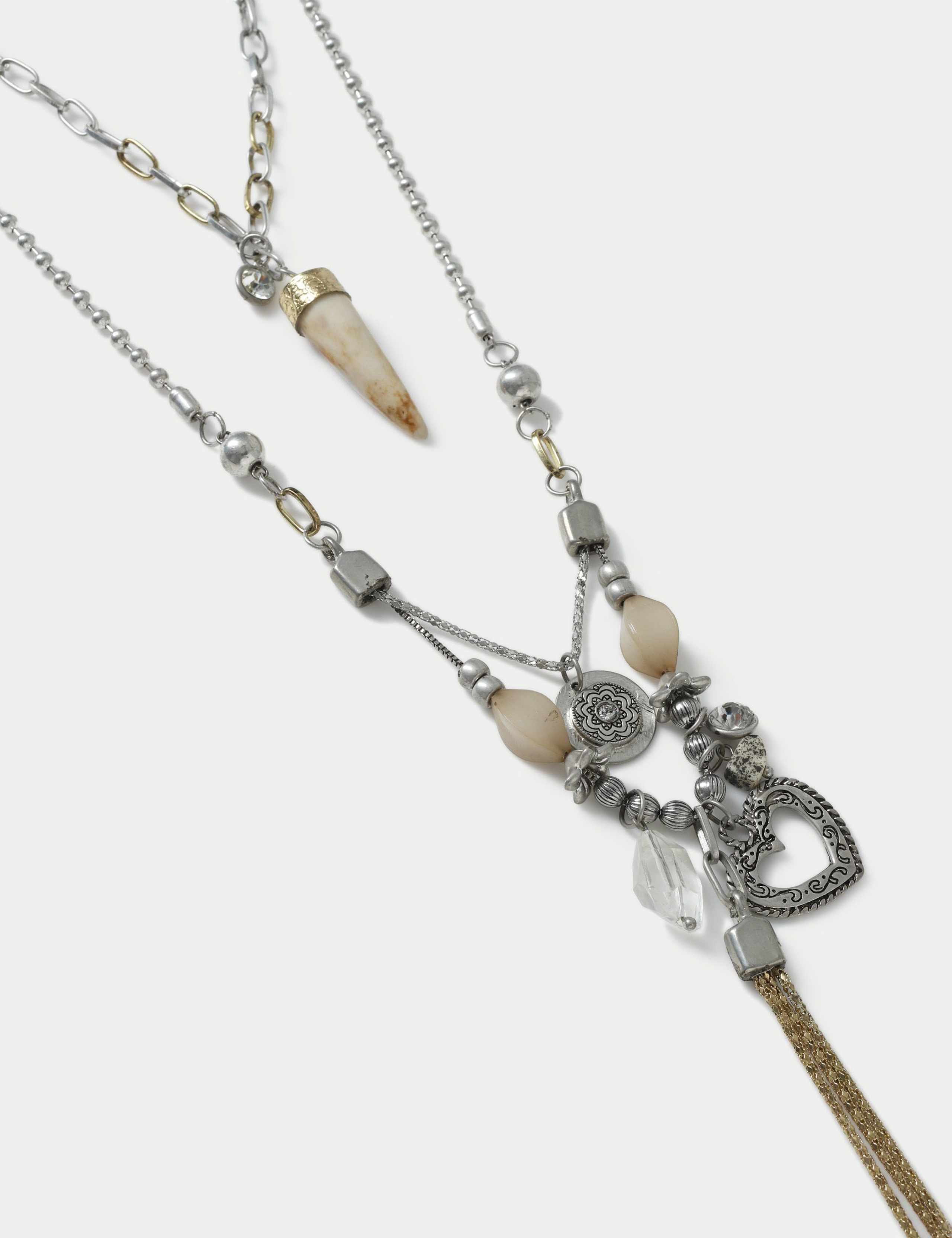 Multirow Tusk Long Pendant Necklace 2 of 2