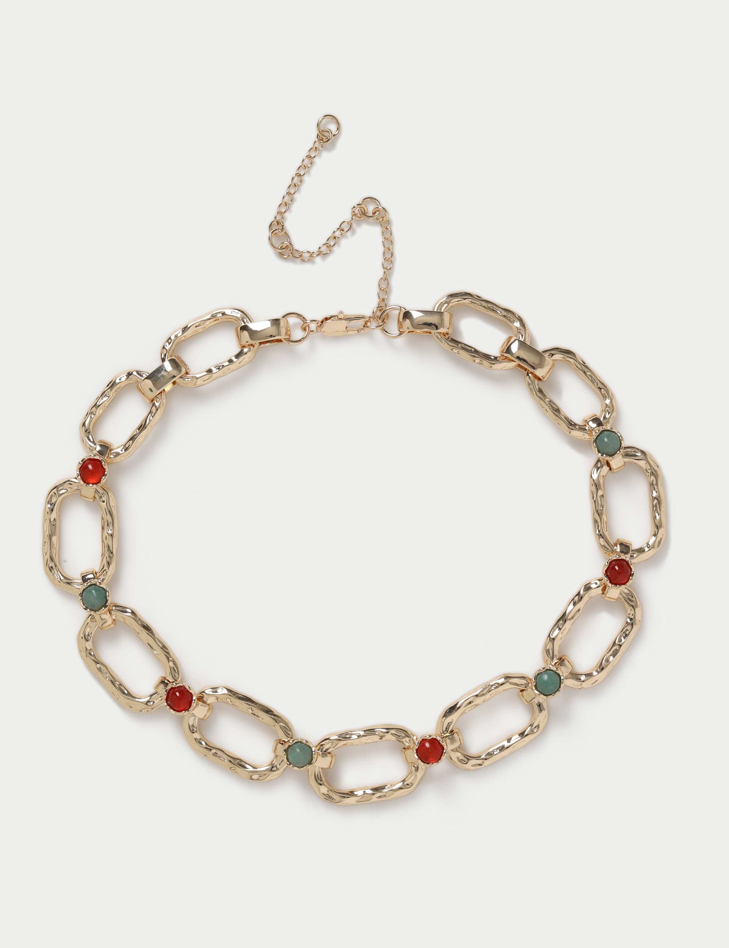 Natural Stone Chunky Link Necklace 1 of 2