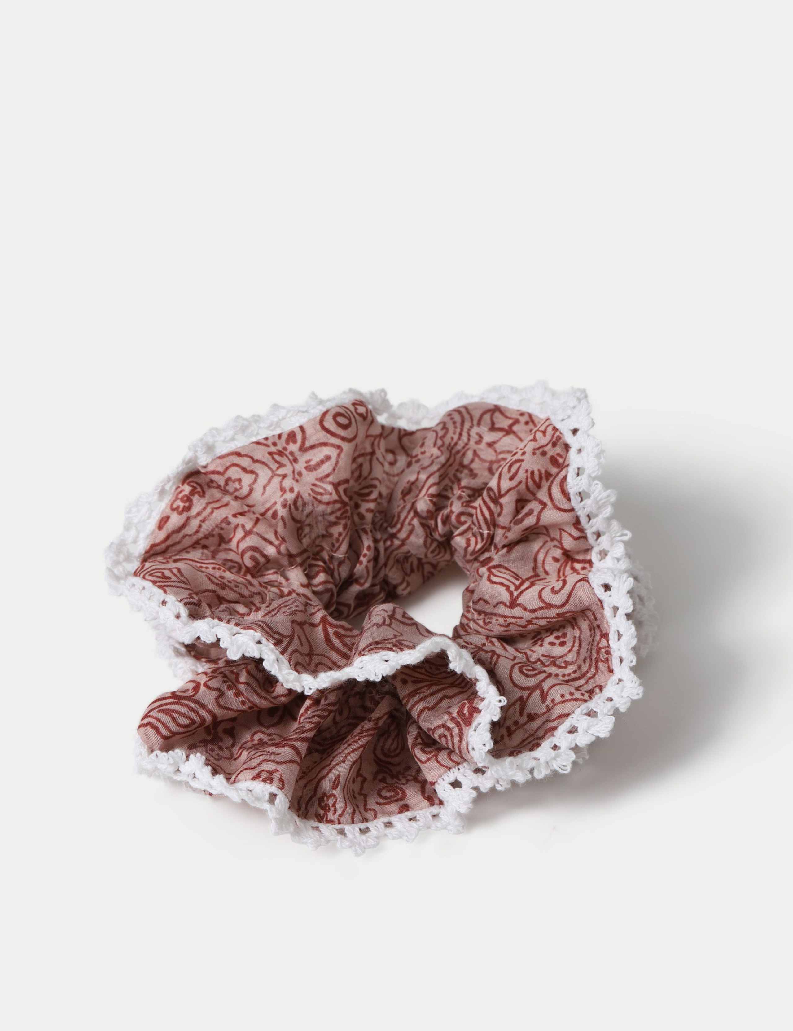 Pink Paisley Print Scrunchie 1 of 2