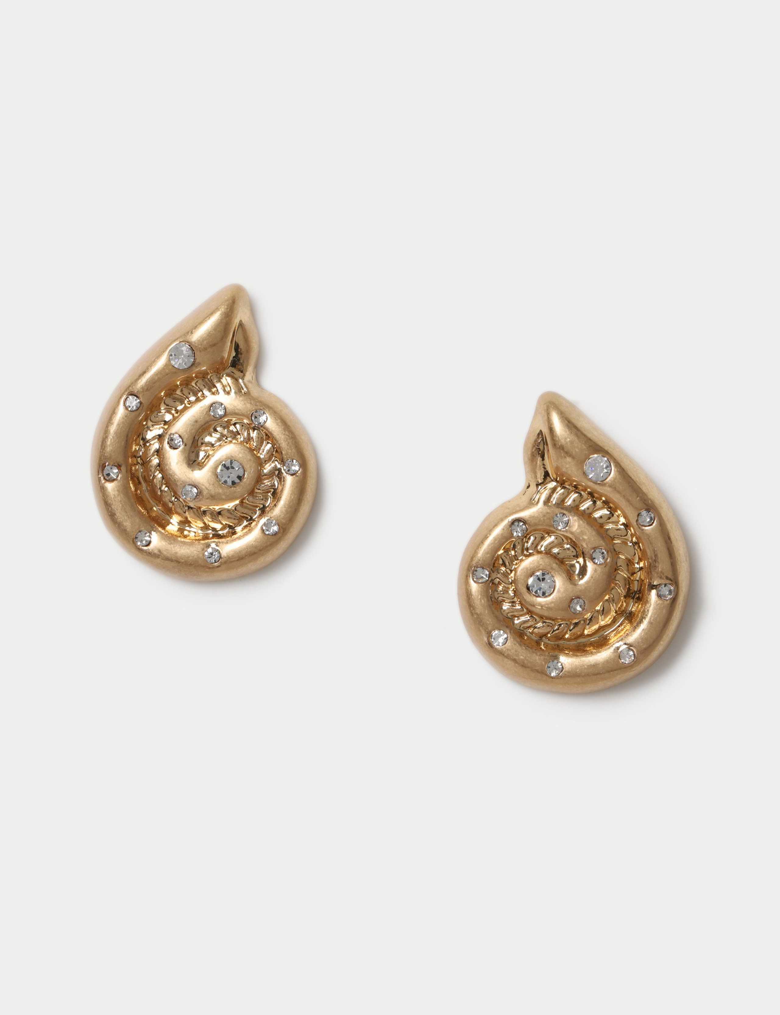 Crystal Detail Shell Stud Earring 1 of 2