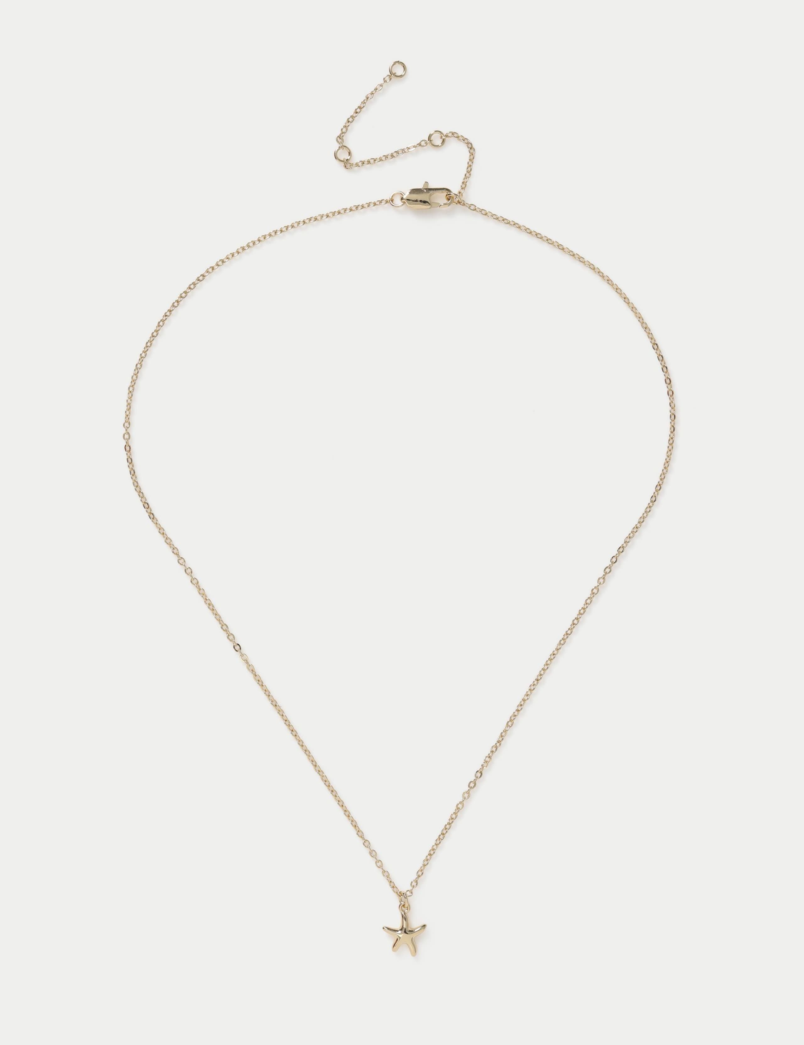 14ct Gold Plated Starfish Necklace 1 of 2