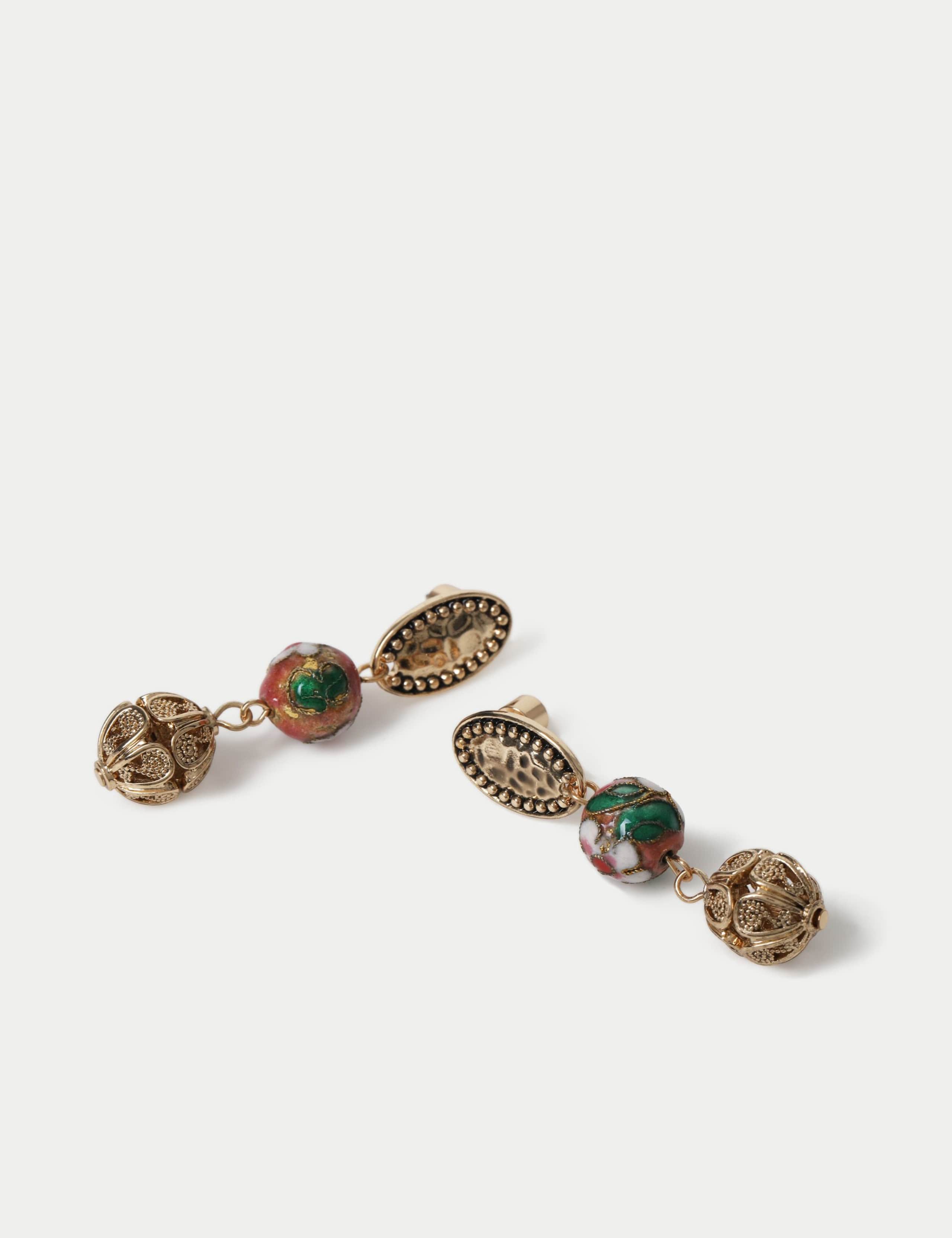 Ceramic Filigree Drop Earrings 2 of 2