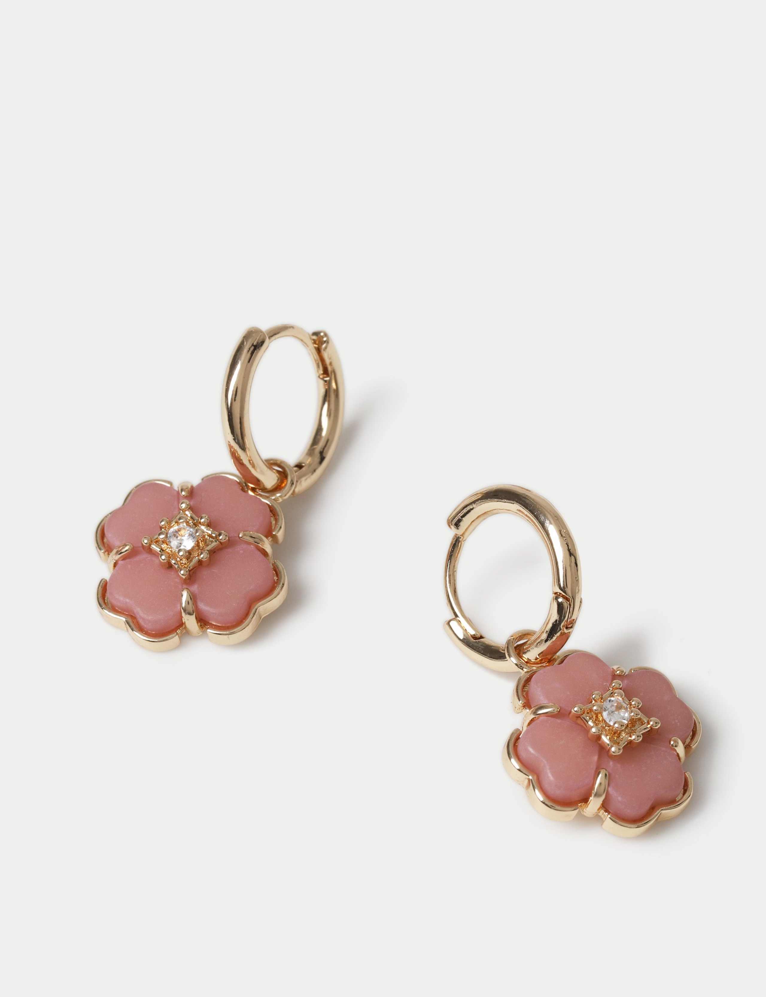 Flower Drop Hoop Earrings 2 of 2