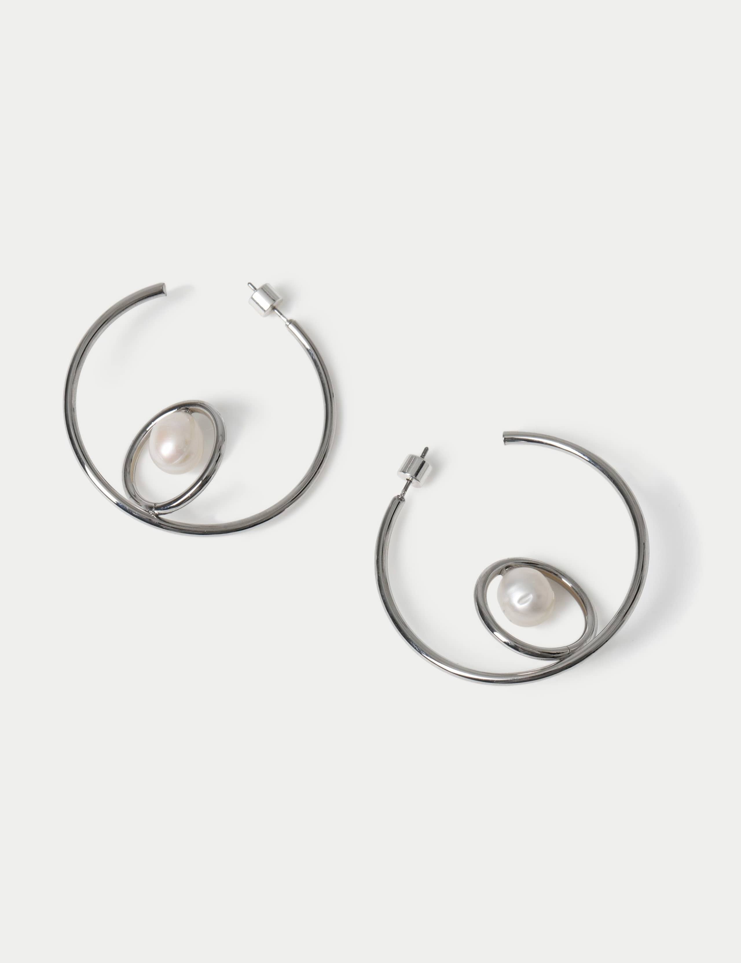 Fresh Water Pearl Hoop Earrings 2 of 2
