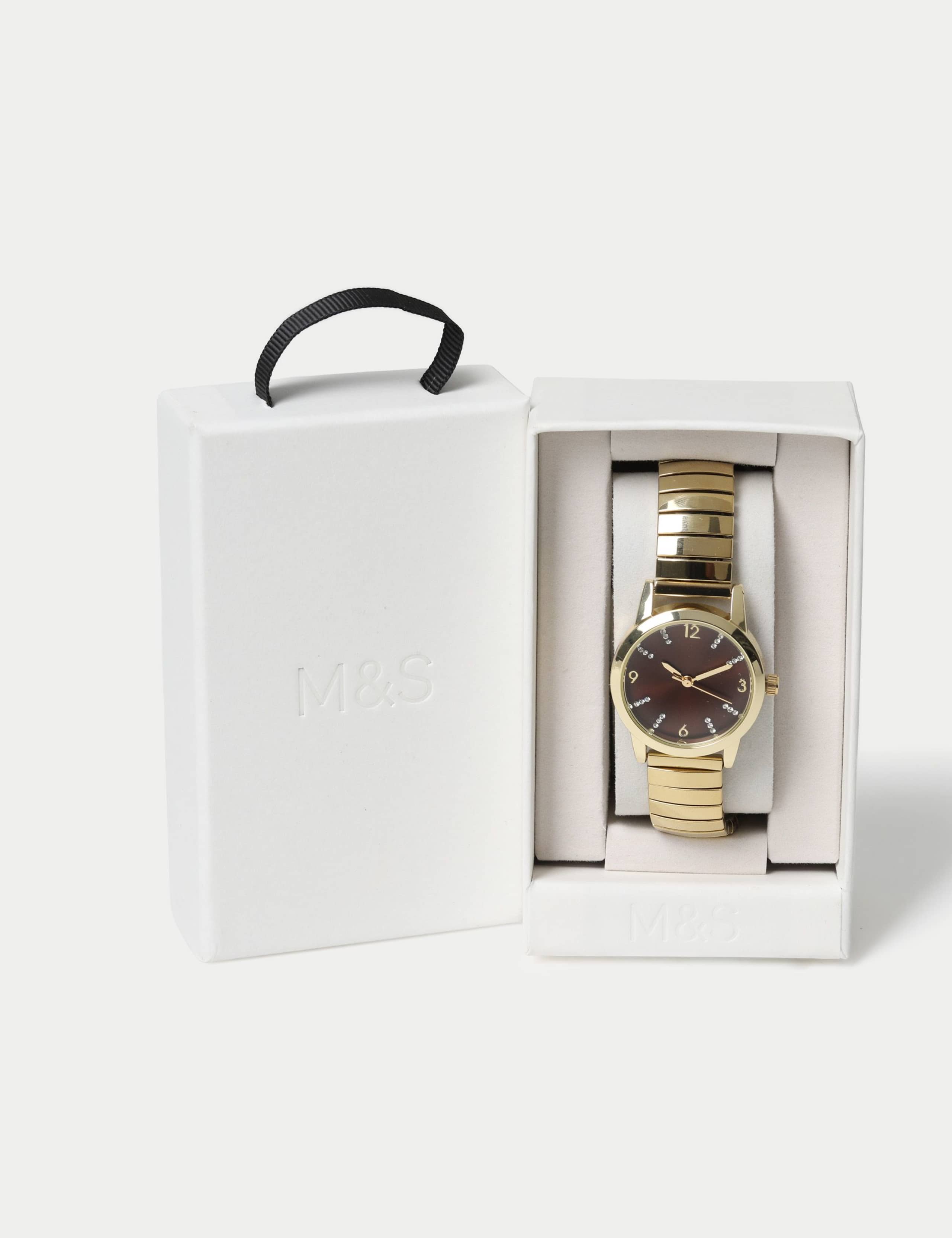 Gold Tone Brown Face Watch 3 of 3