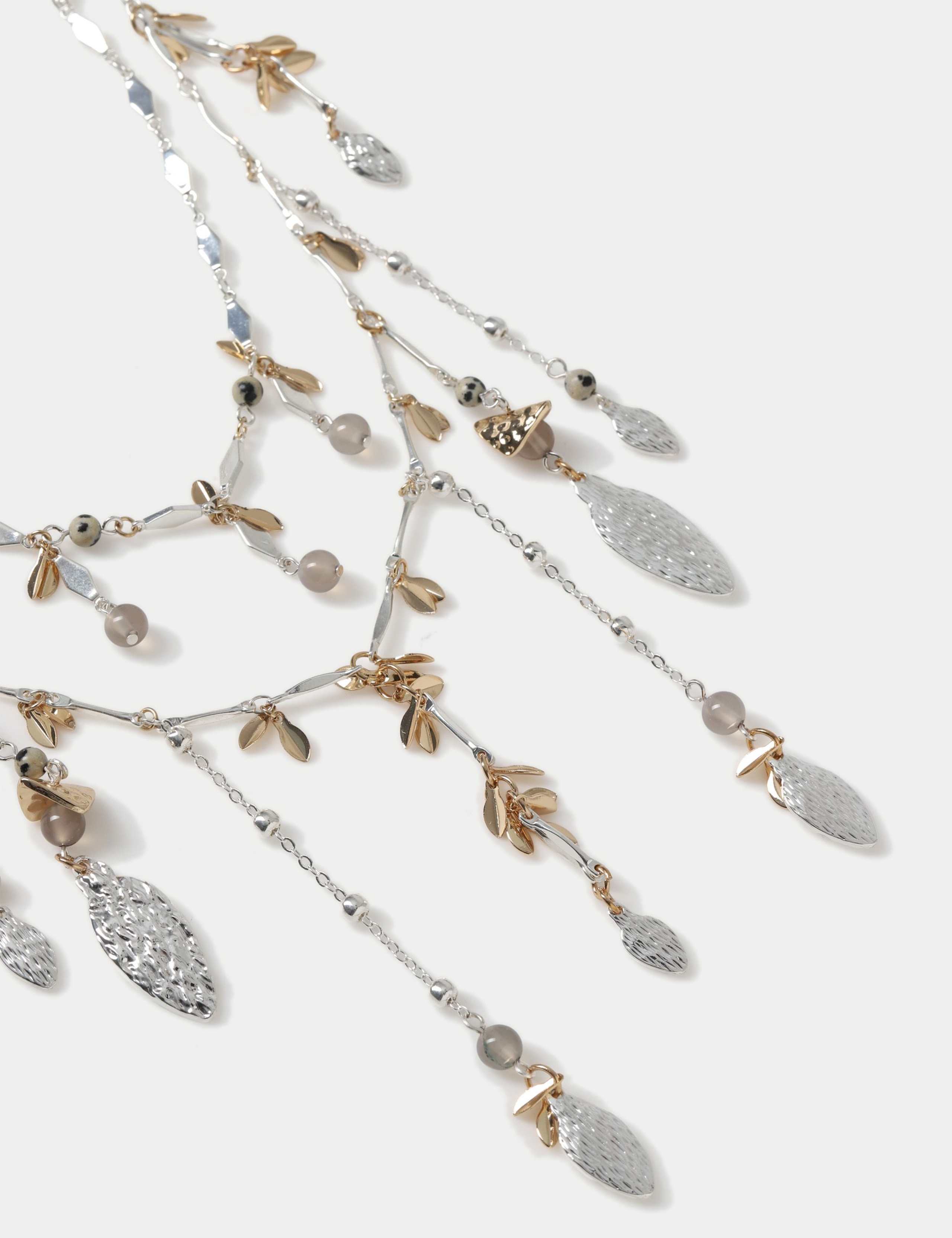 Hammered Leaf Fringe Necklace 2 of 2