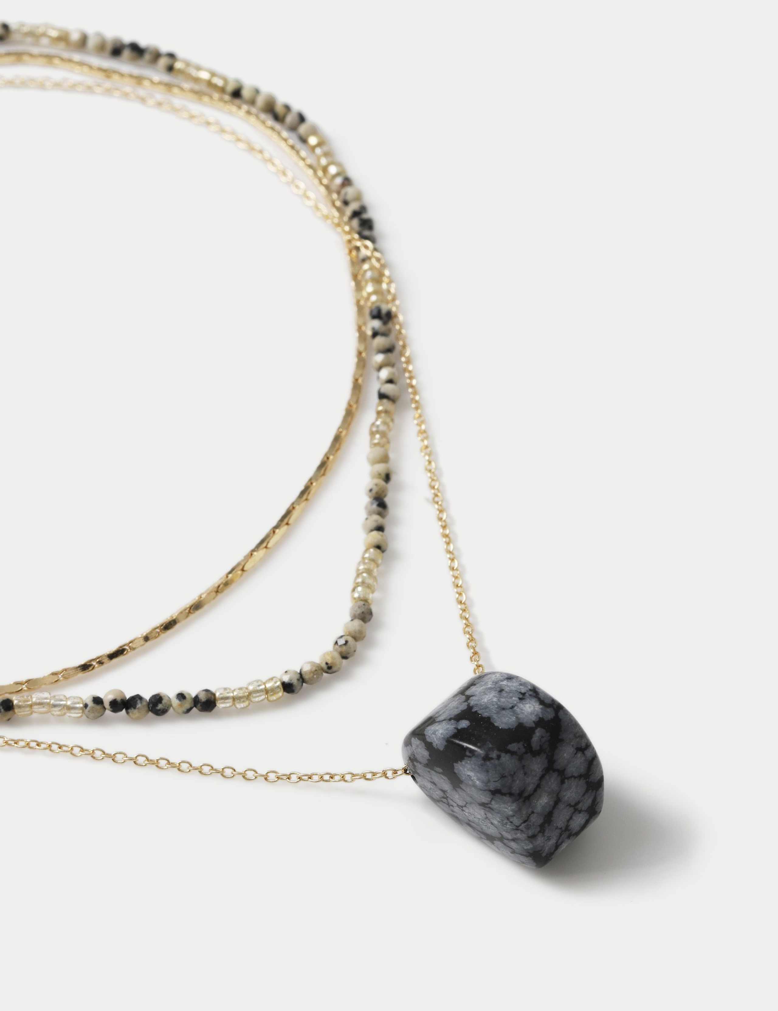 Natural Stone Multirow Necklace 2 of 2