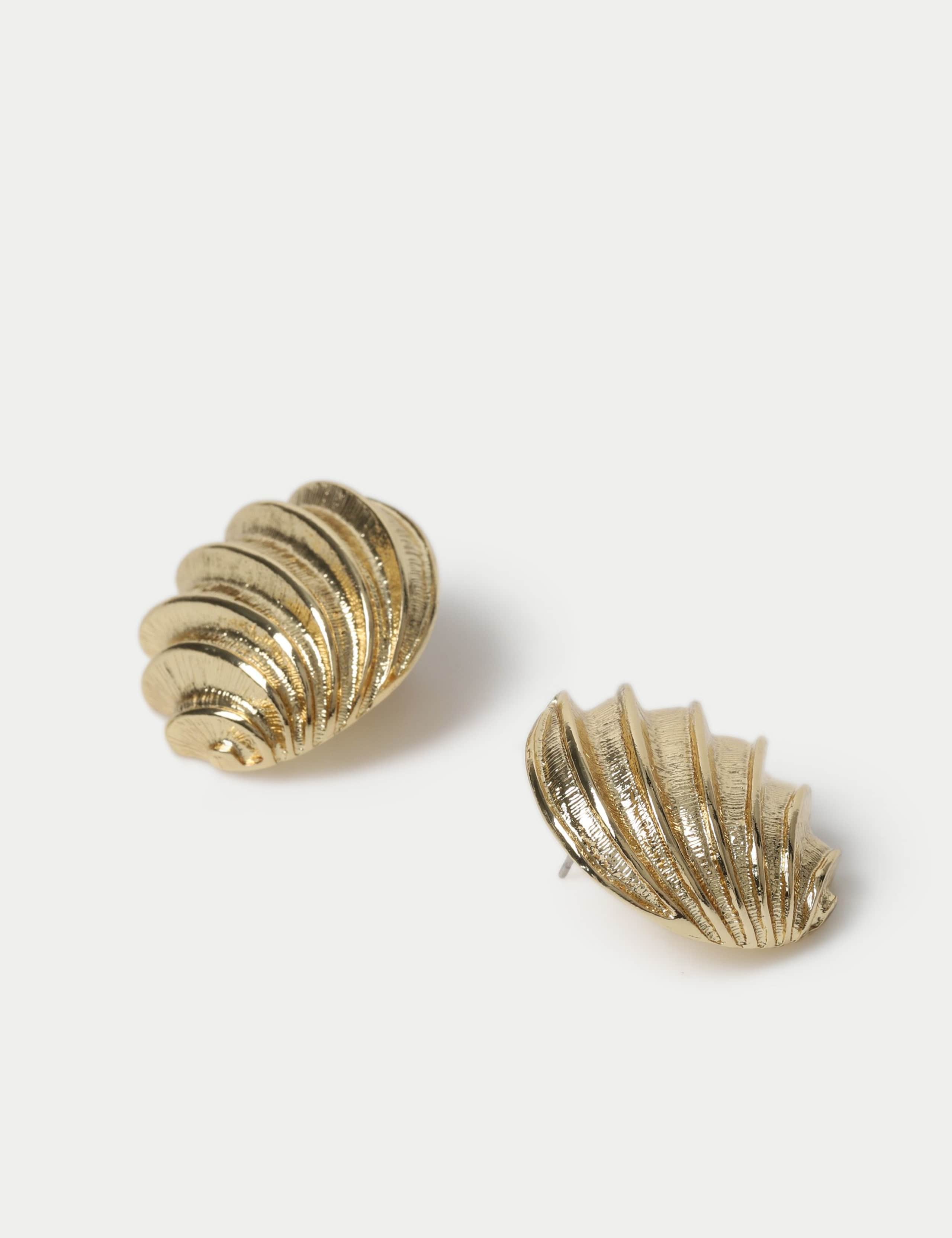 Ridge Circle Stud Earrings 2 of 2