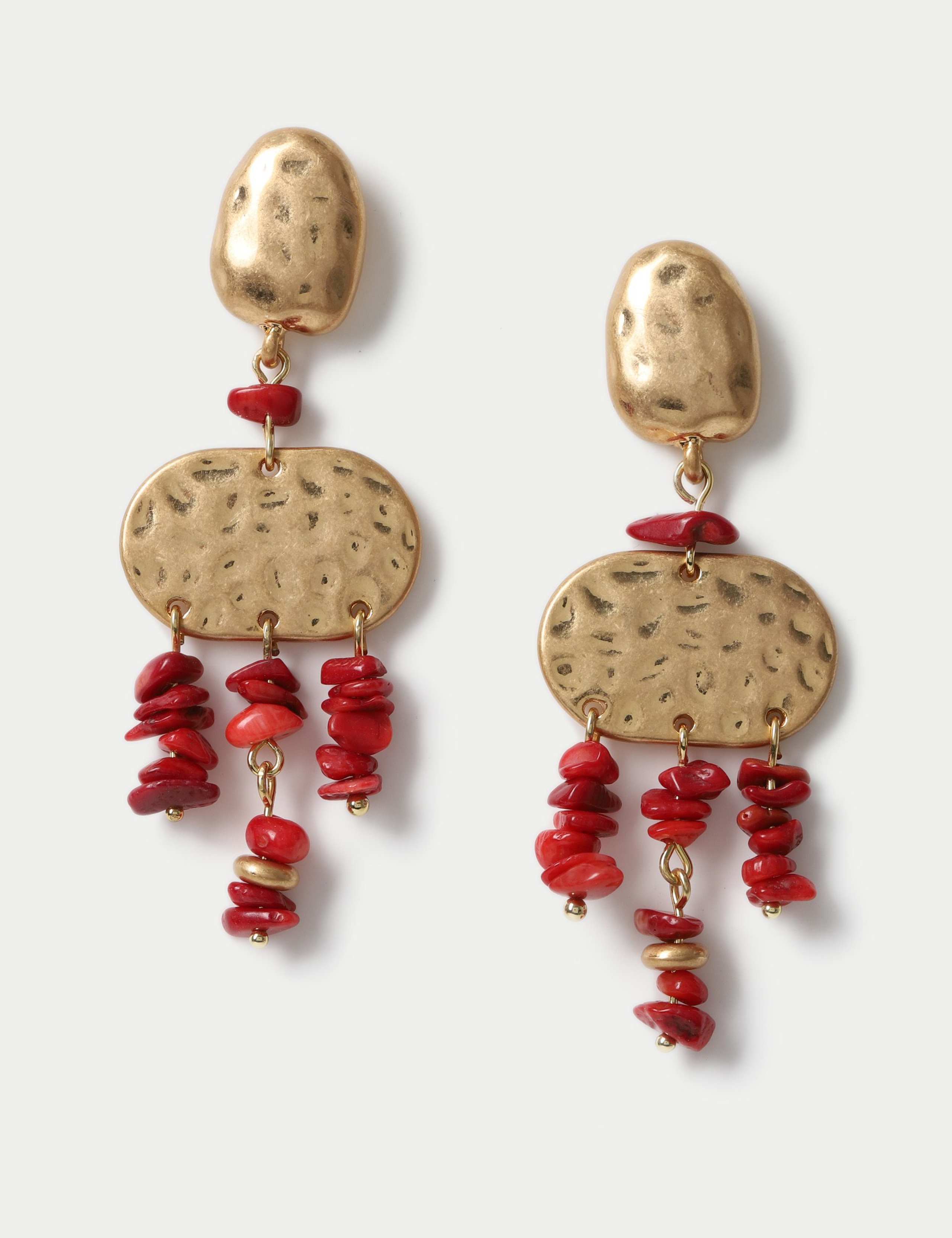 Textured Chipping Drop Earrings 1 of 2