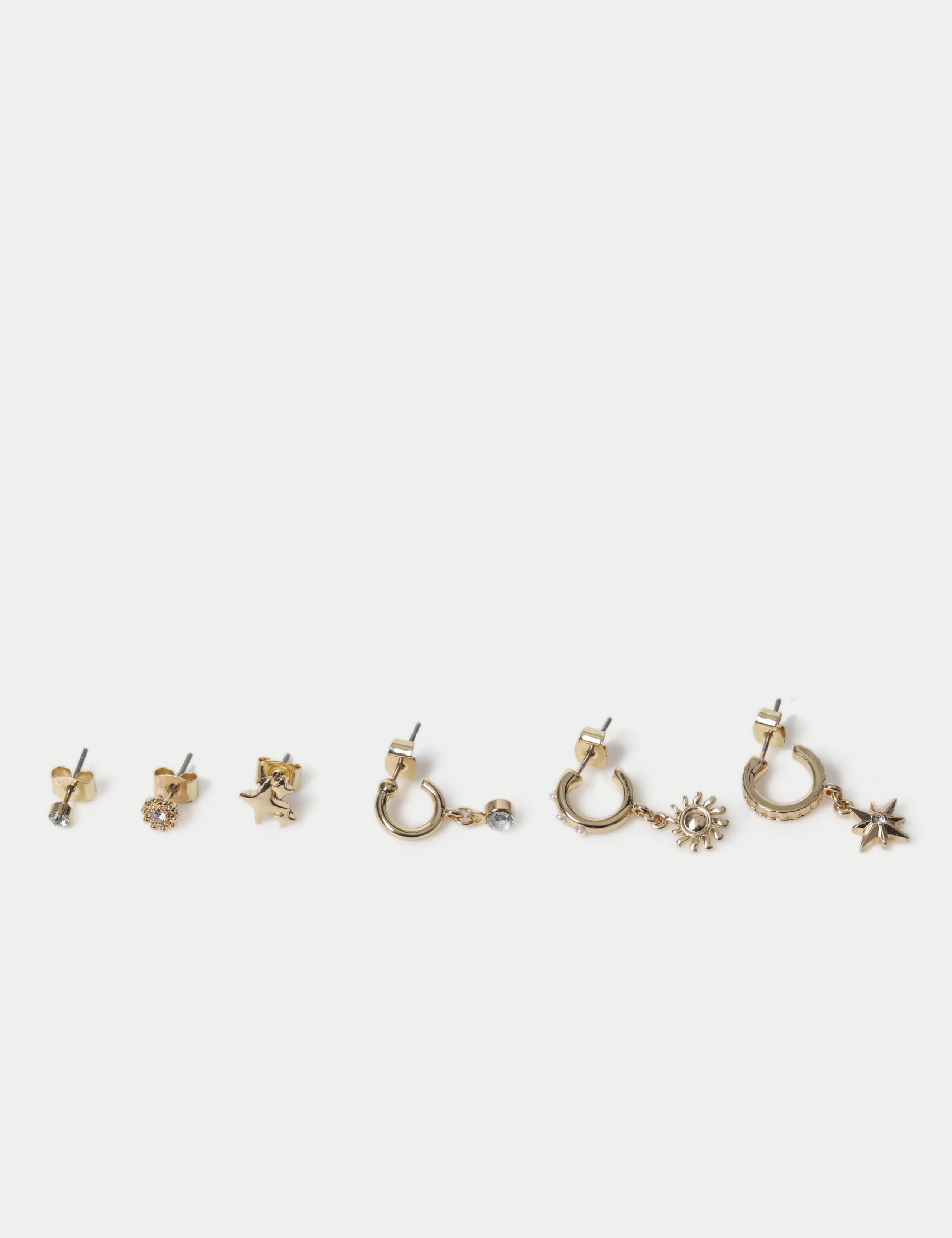 6 Pack Star and Pearl Effect Earrings 2 of 2