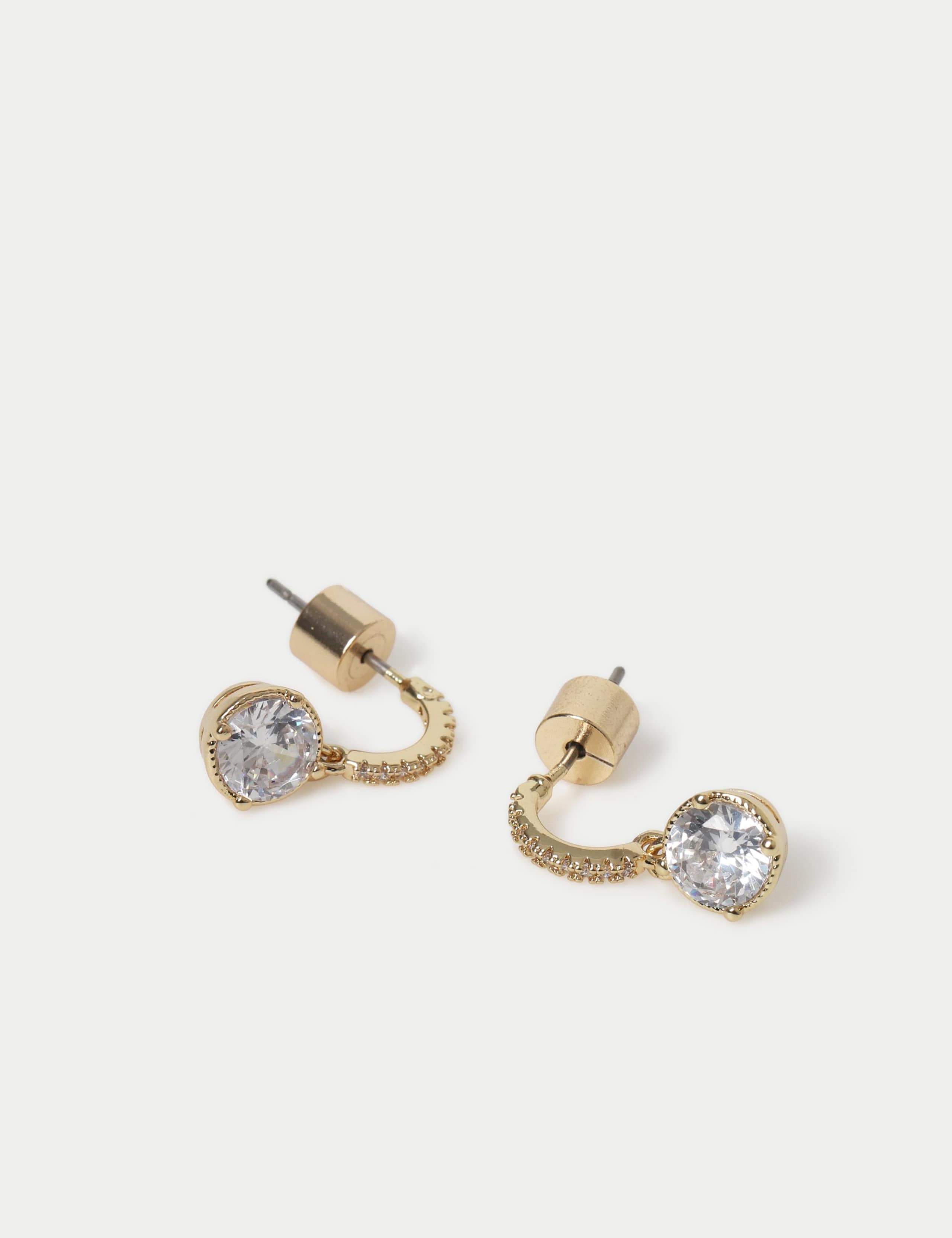 14ct Gold Plated Circle Drop Earrings 2 of 2