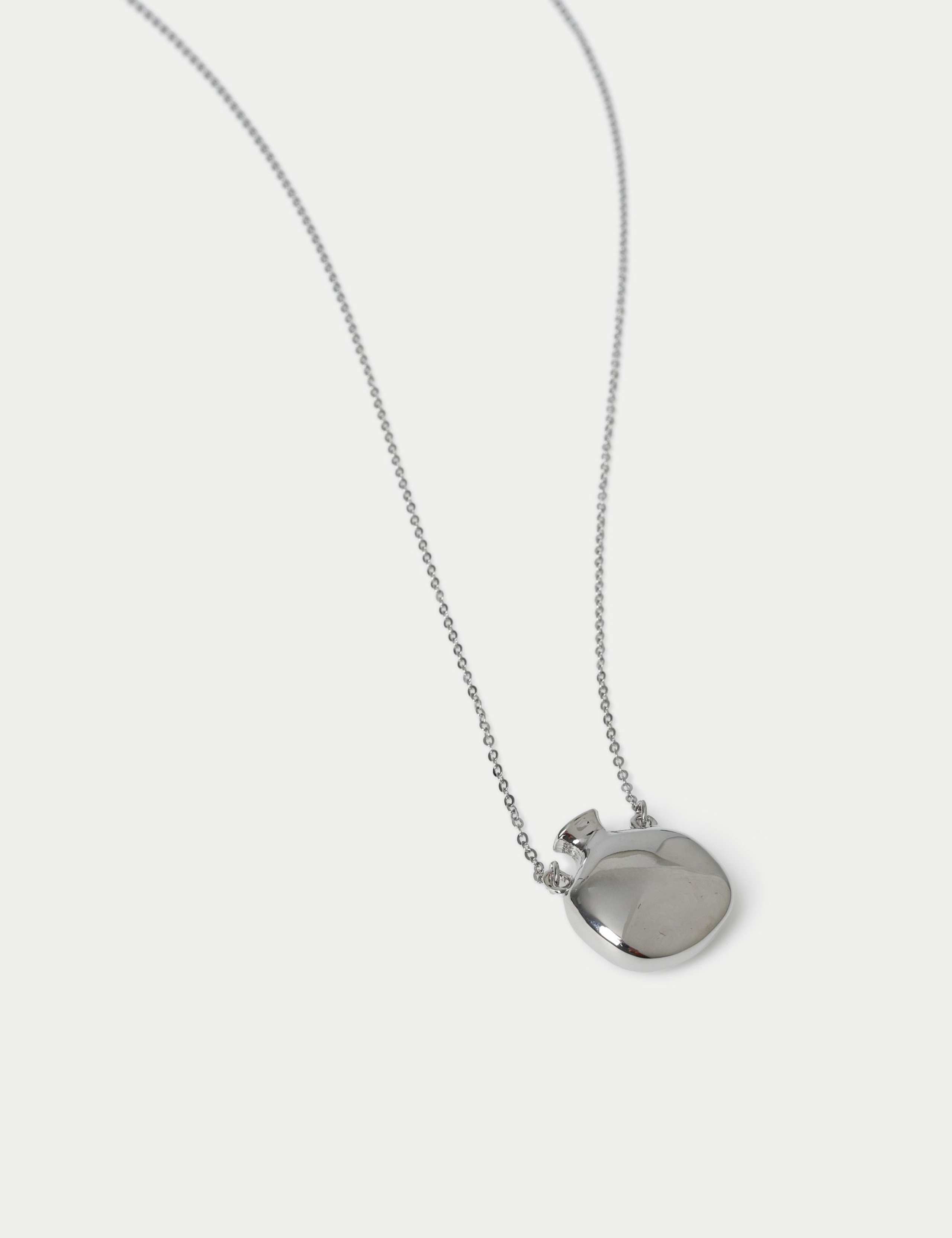 Long Puff Circle Pendant Necklace 2 of 2