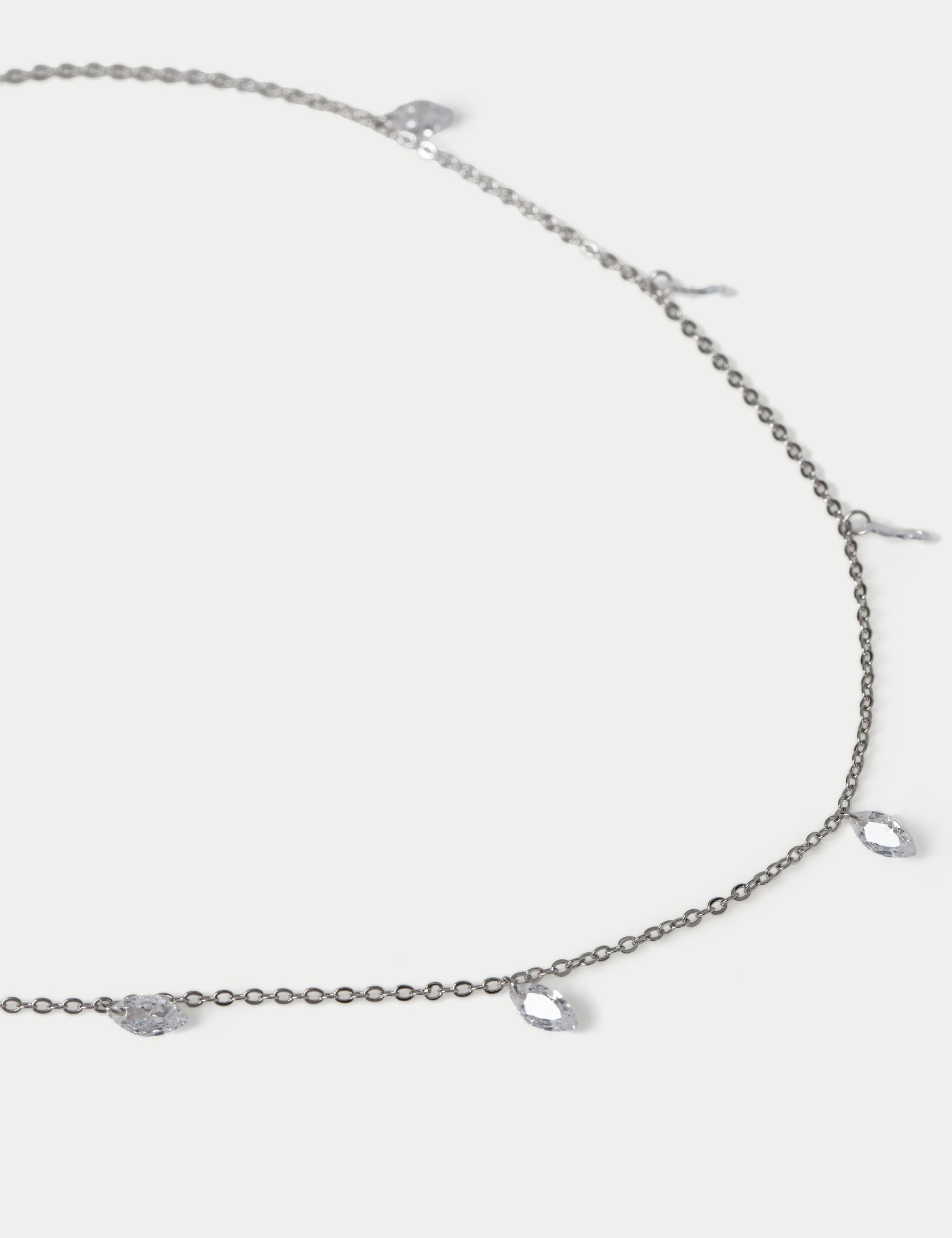 Platinum Plated Droplet Necklace 2 of 2