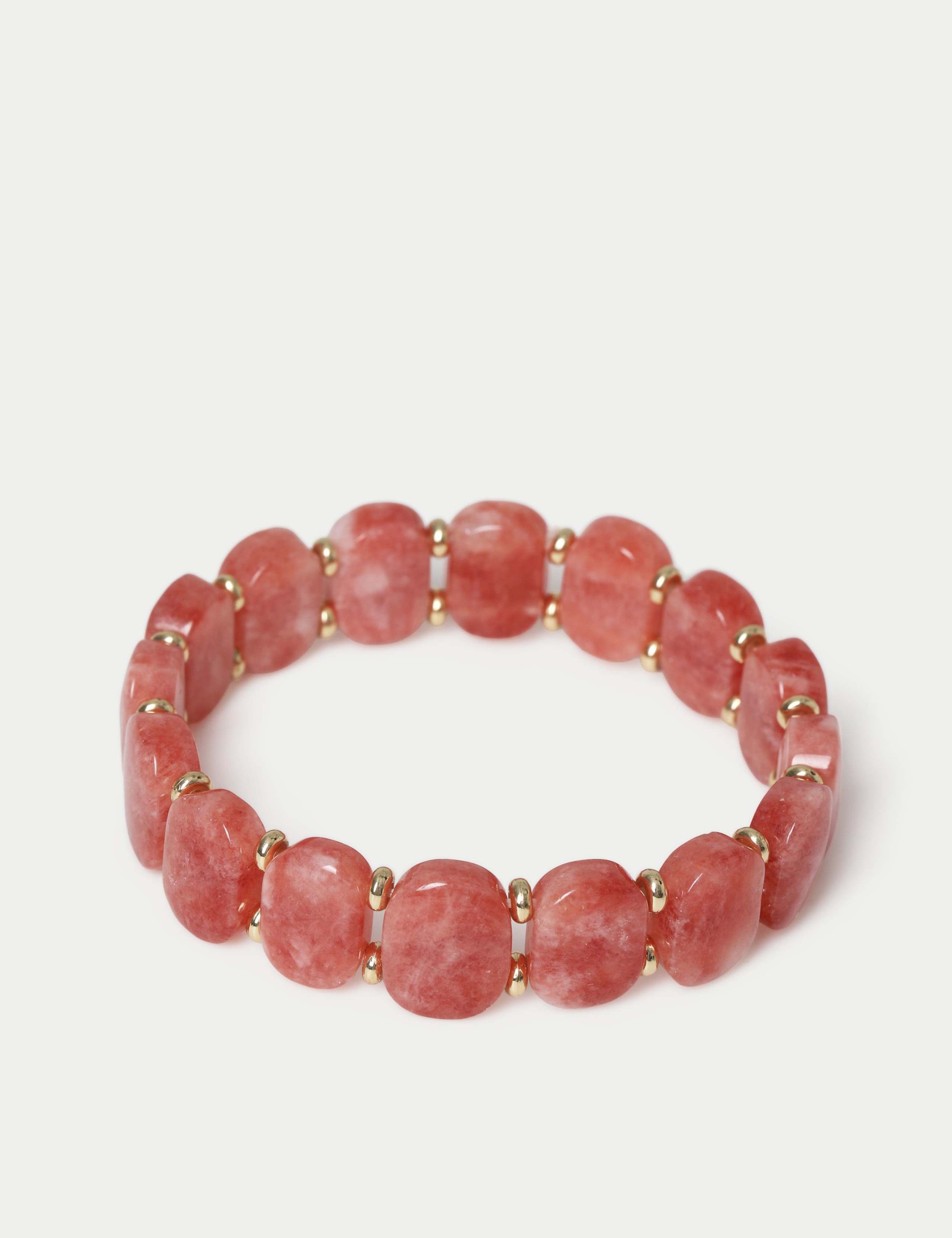 Natural Stone Faceted Stretch Bracelet 2 of 2