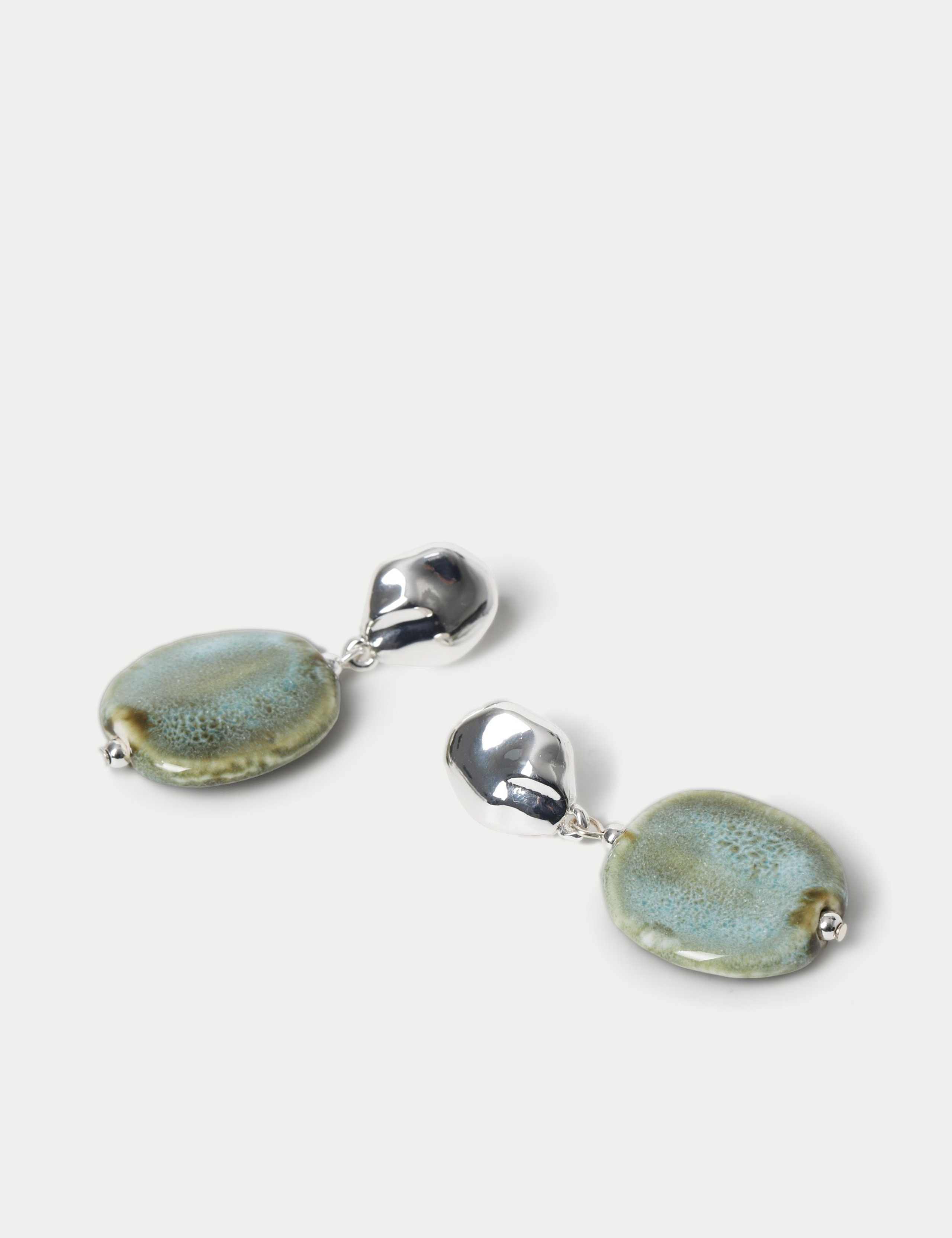 Ceramic Circle Drop Earrings 2 of 2