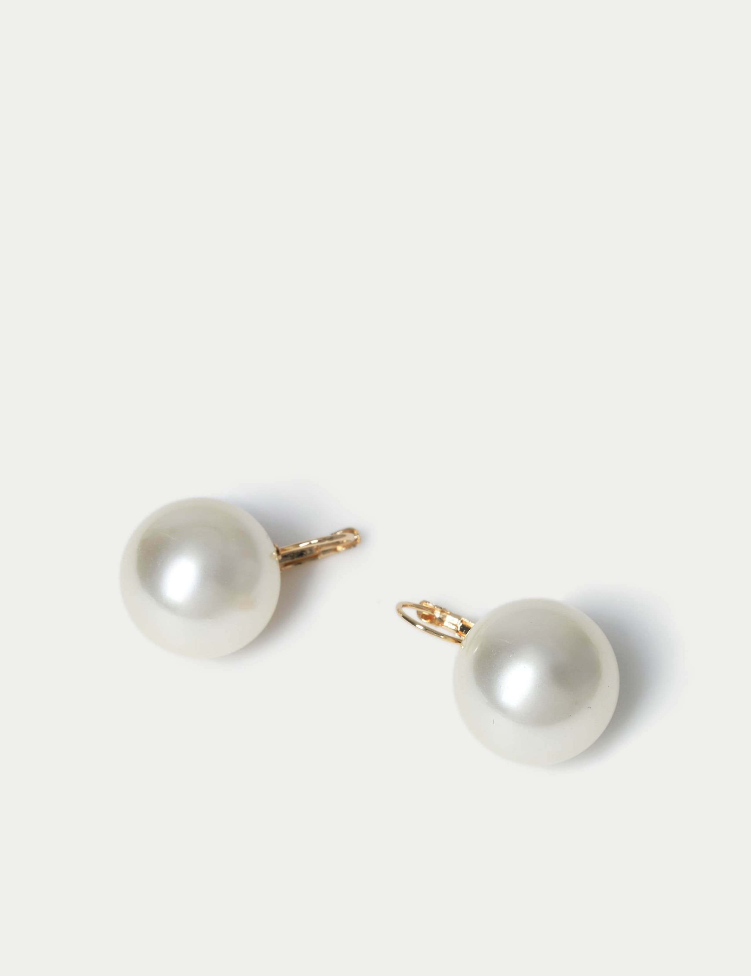 Glass Pearl French Clip Earrings 2 of 2