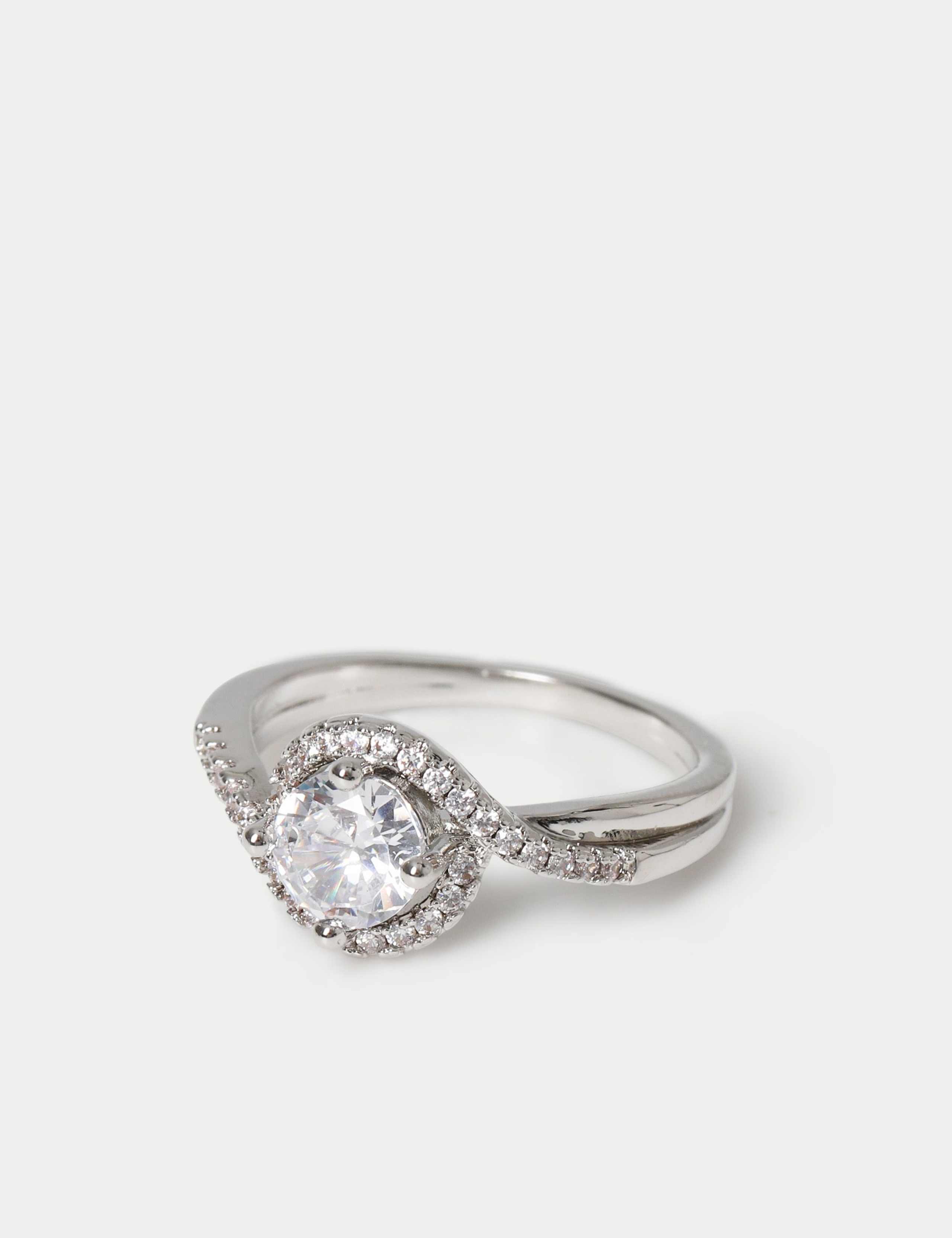 Platinum Plated Encrusted Wrap Ring 2 of 2