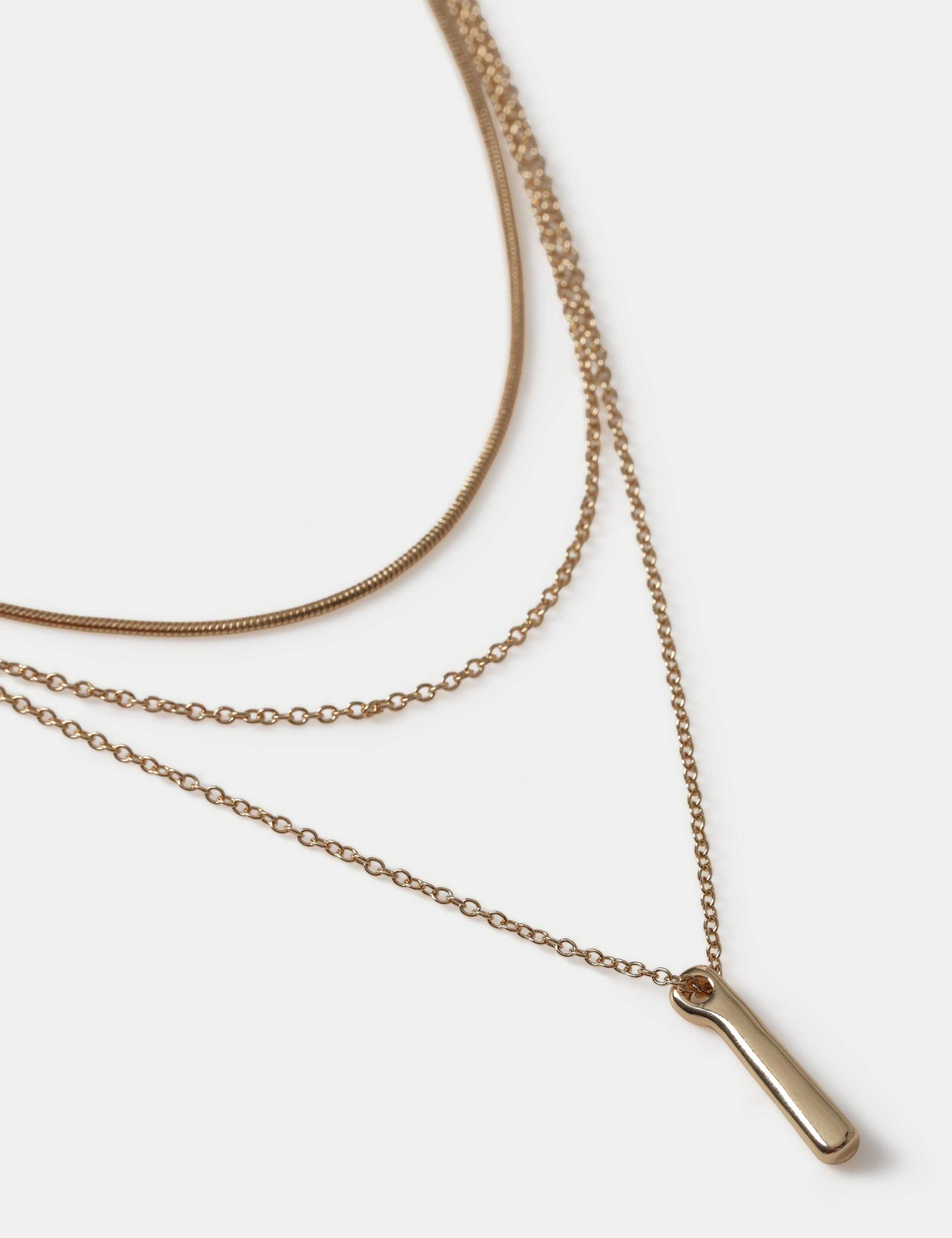 Rectangle Pendant Multirow Necklace 2 of 2