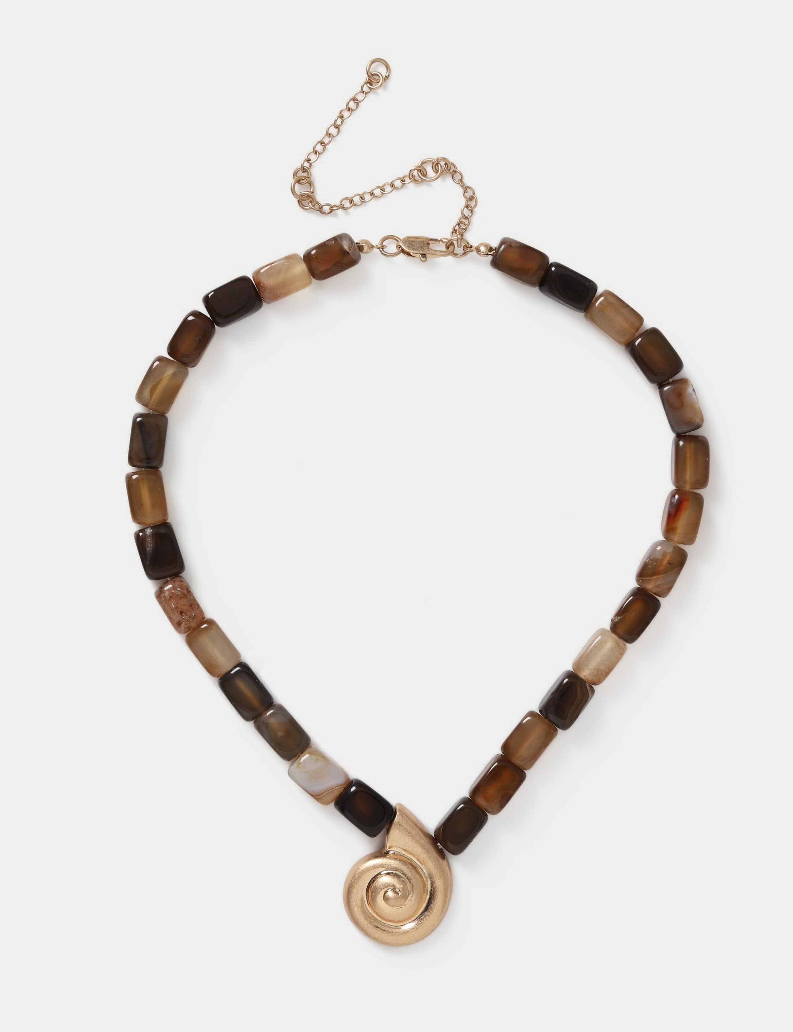 Natural Stone Shell Pendant Necklace 1 of 2