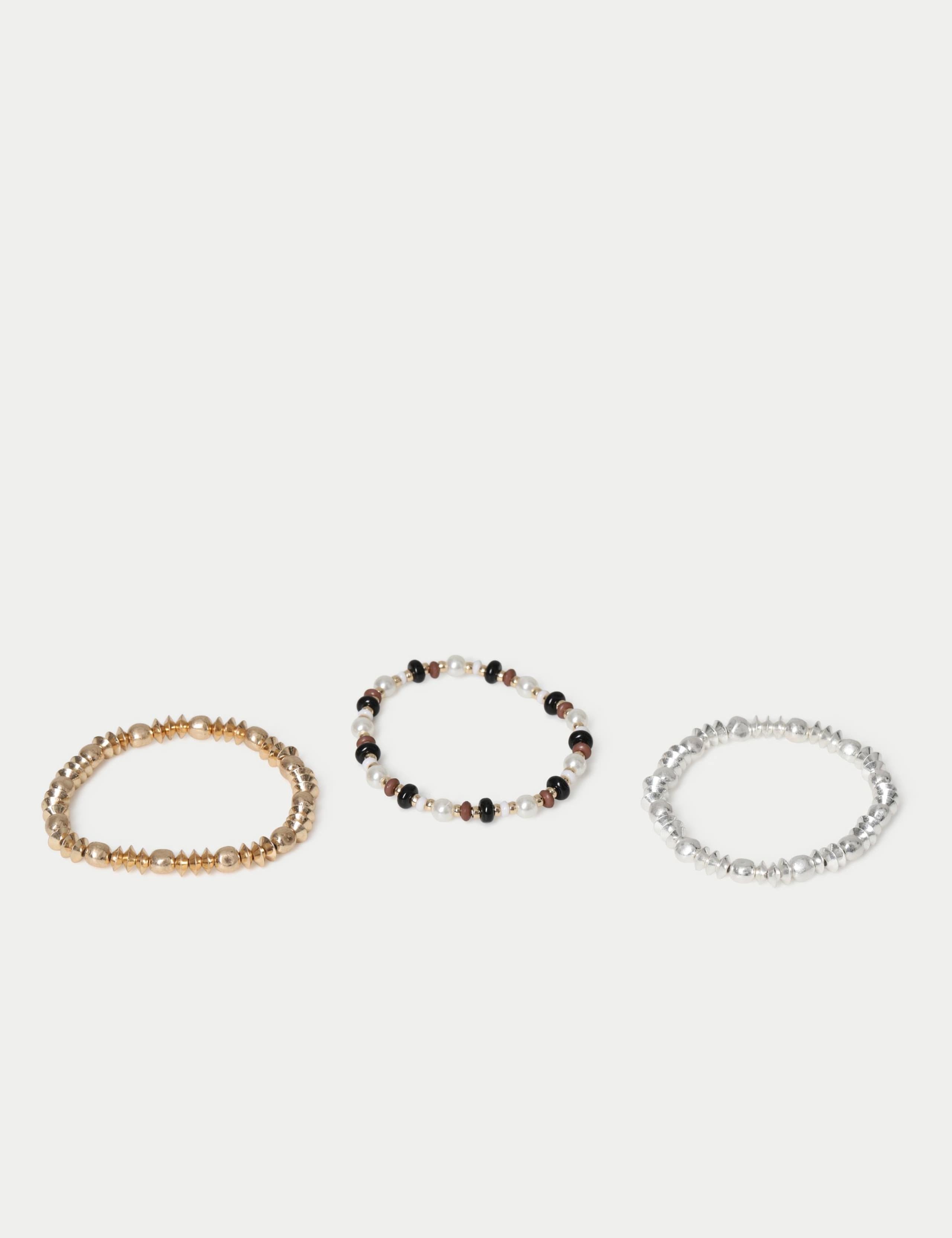 3 Pack Beaded Stretch Bracelet 2 of 2