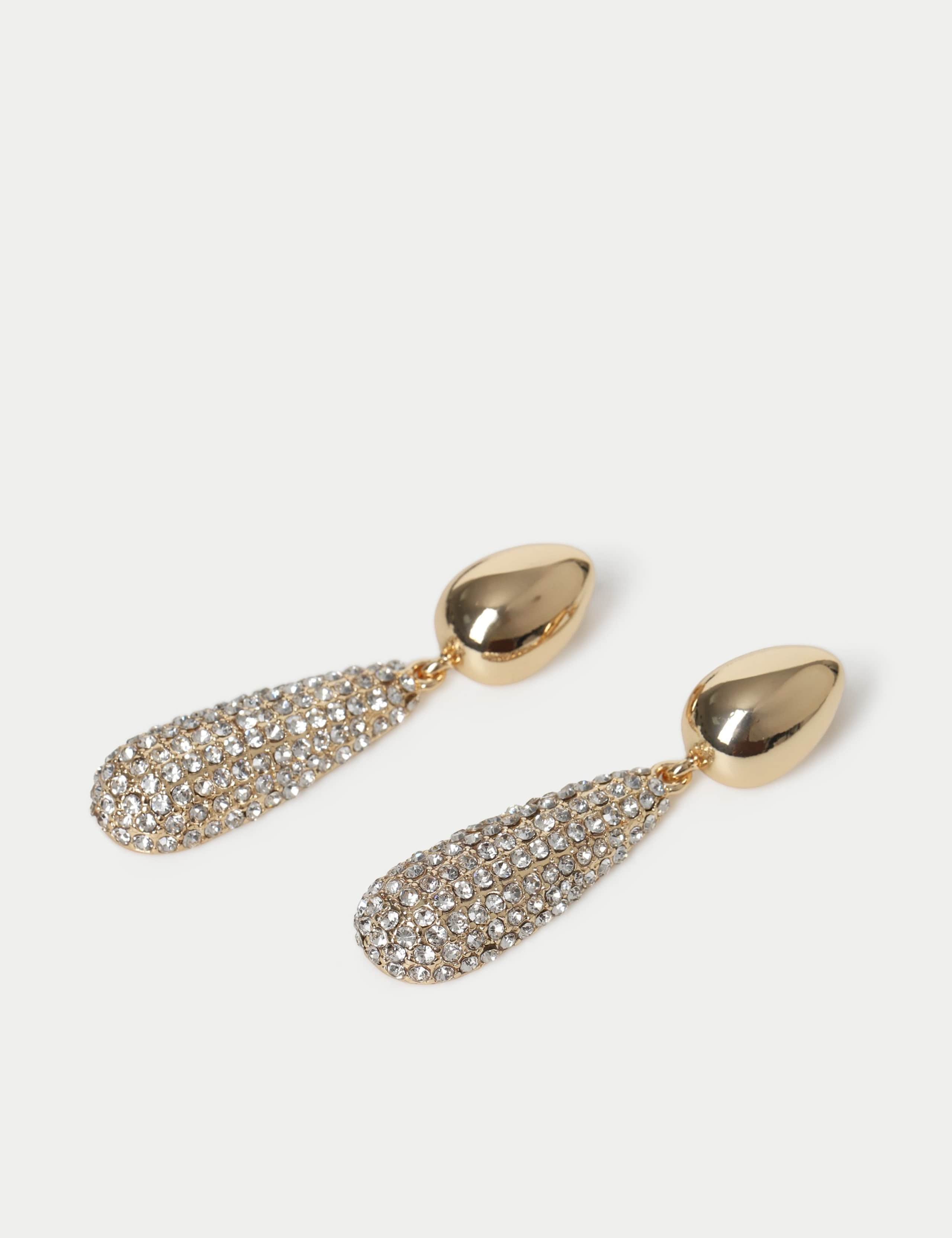 Rhinestone Tear Drop Earrings 2 of 2